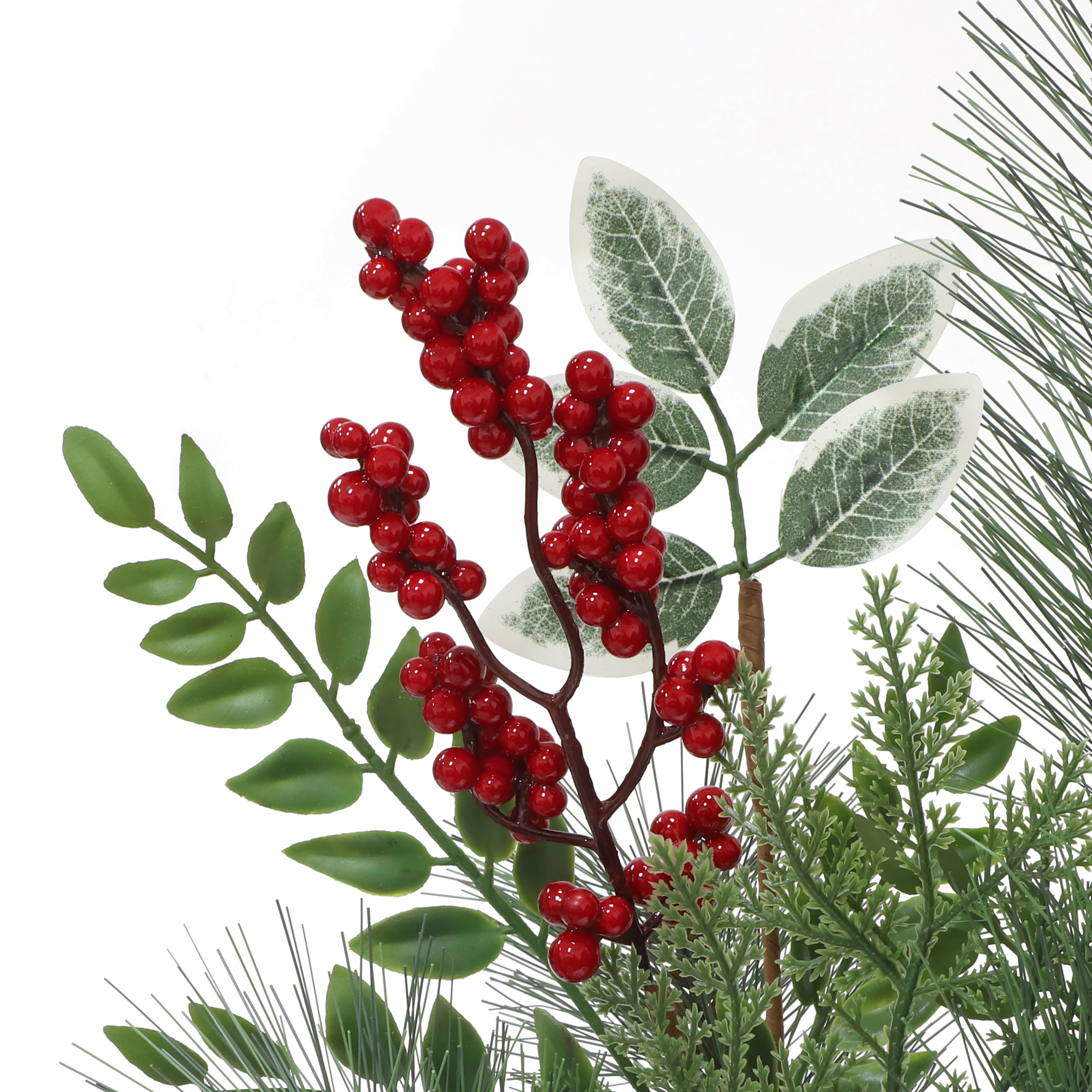 19" Red Berry, Pine & Cedar Deluxe Bush by Ashland®