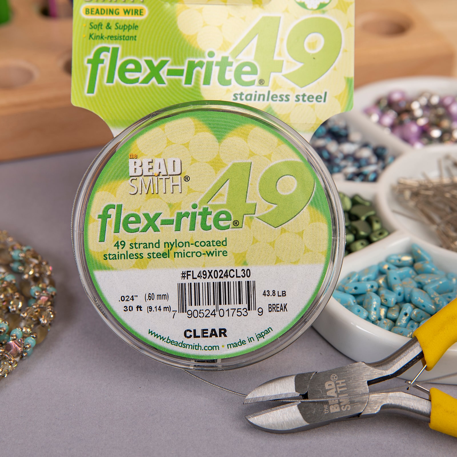 The Beadsmith&#xAE; Flex-rite&#xAE; 0.024&#x22; Clear 49 Strand Wire, 30ft.