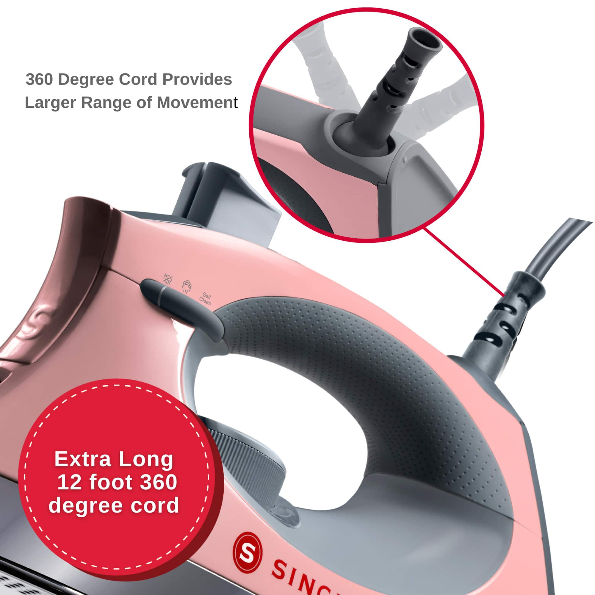 SINGER® SteamCraft™ Iron, Pink 