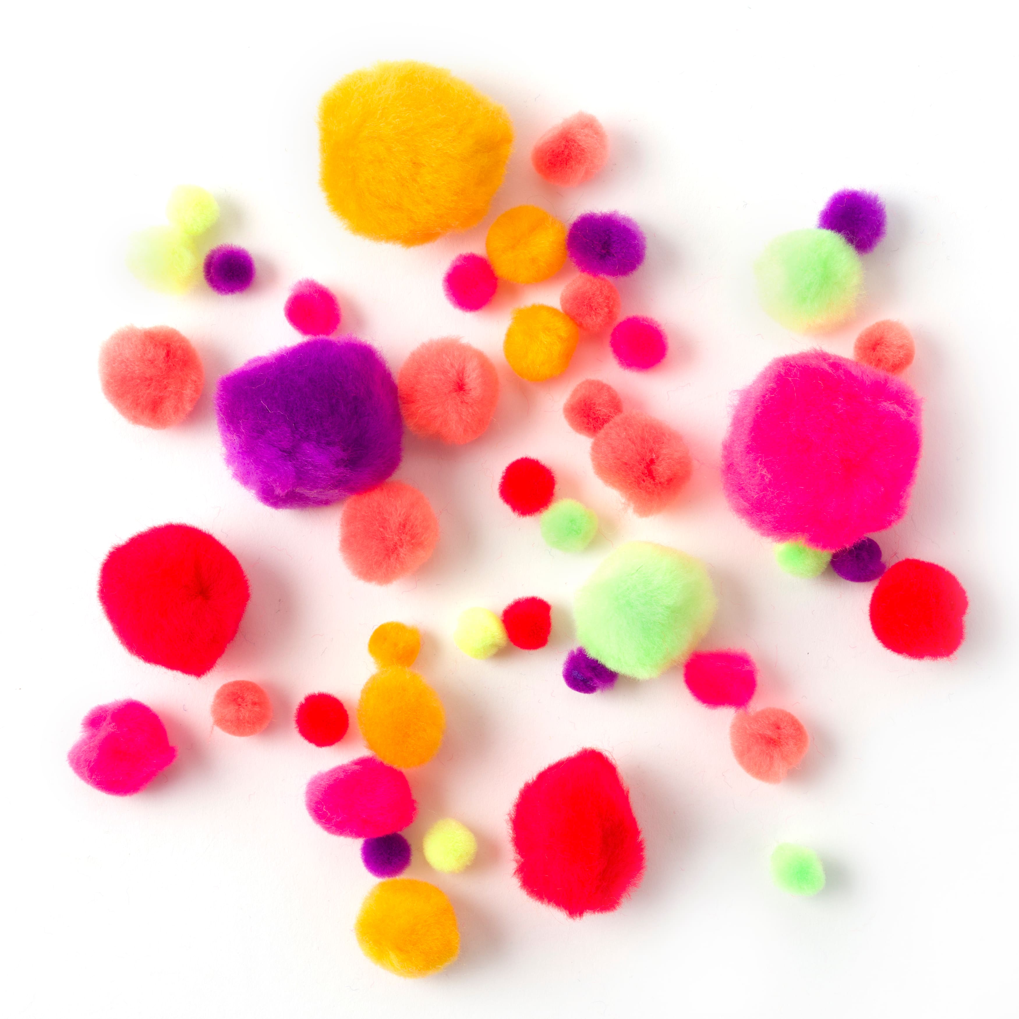 12 Packs: 300 ct. (3,600 total) Hot Colors Mix Pom Poms by Creatology&#x2122;