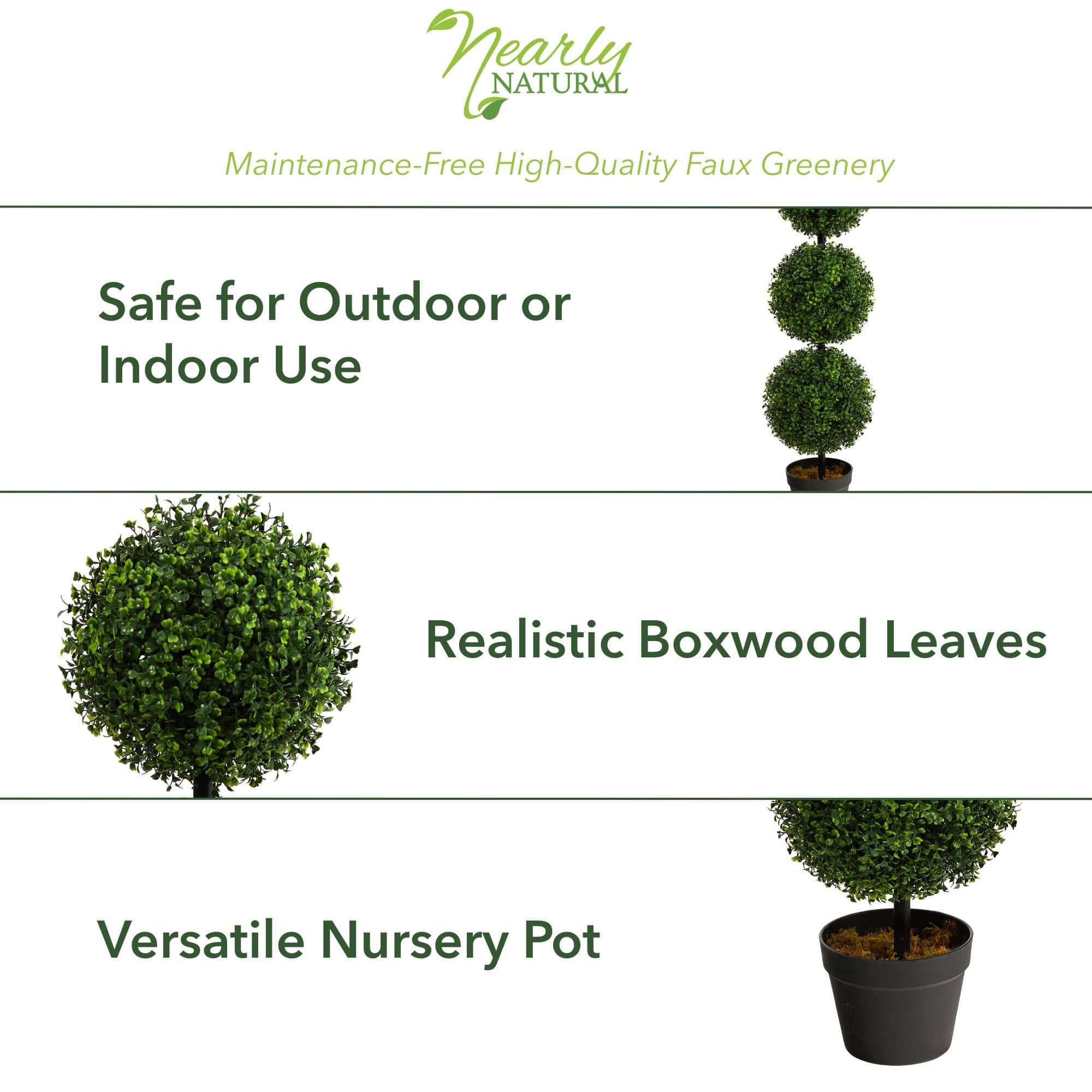 3ft. Potted Boxwood Triple Ball Topiary Tree