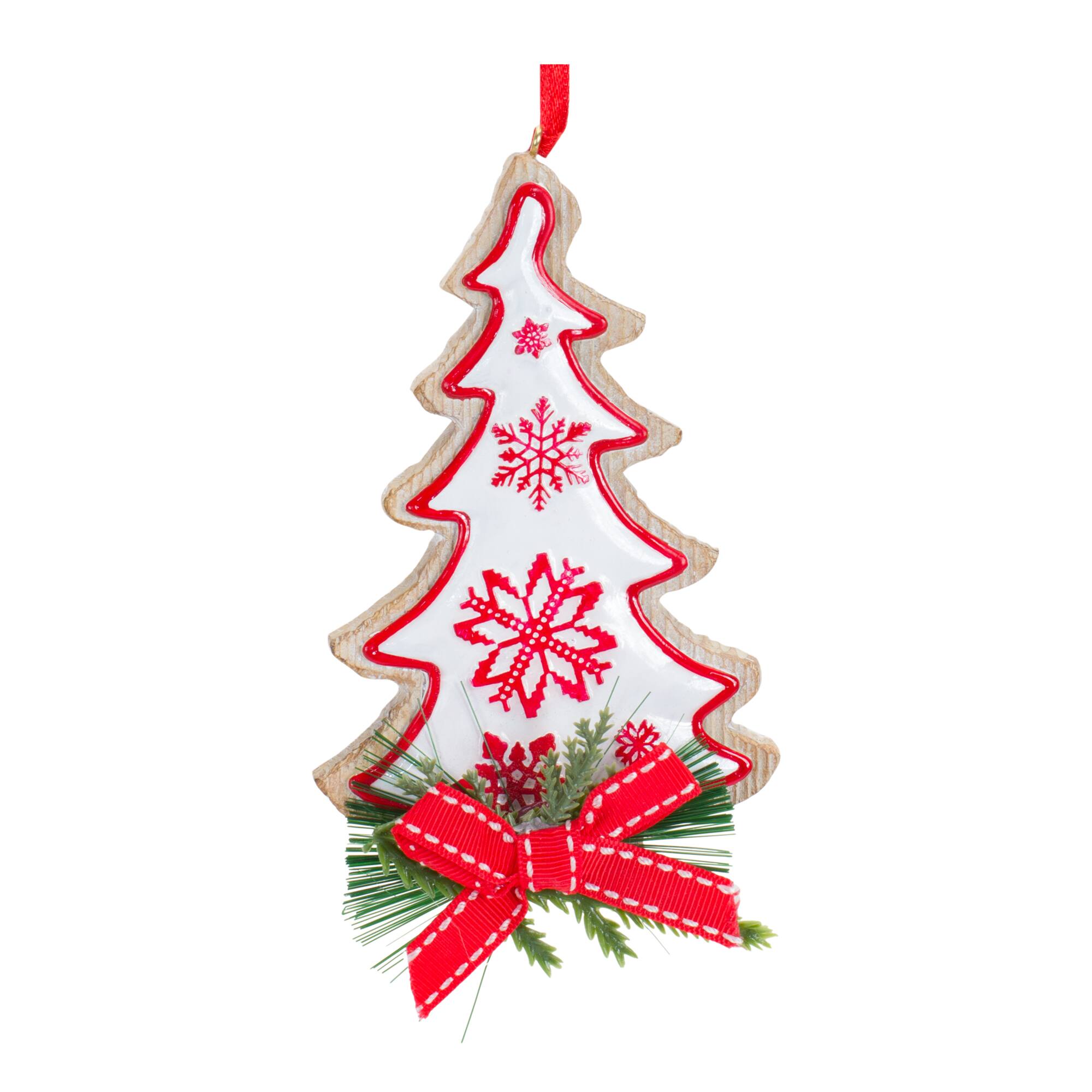 6 Pack Red &#x26; White Christmas Icon Ornaments
