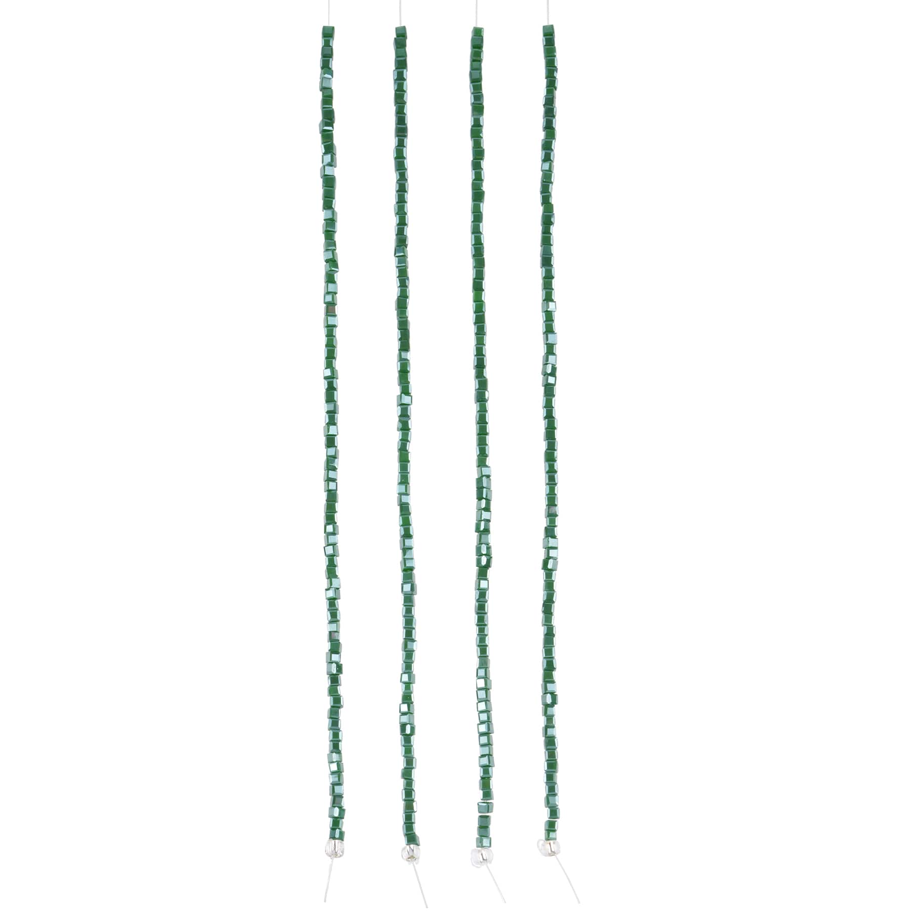 12 Pack: Green Cube Glass Beads, 2.5mm by Bead Landing™