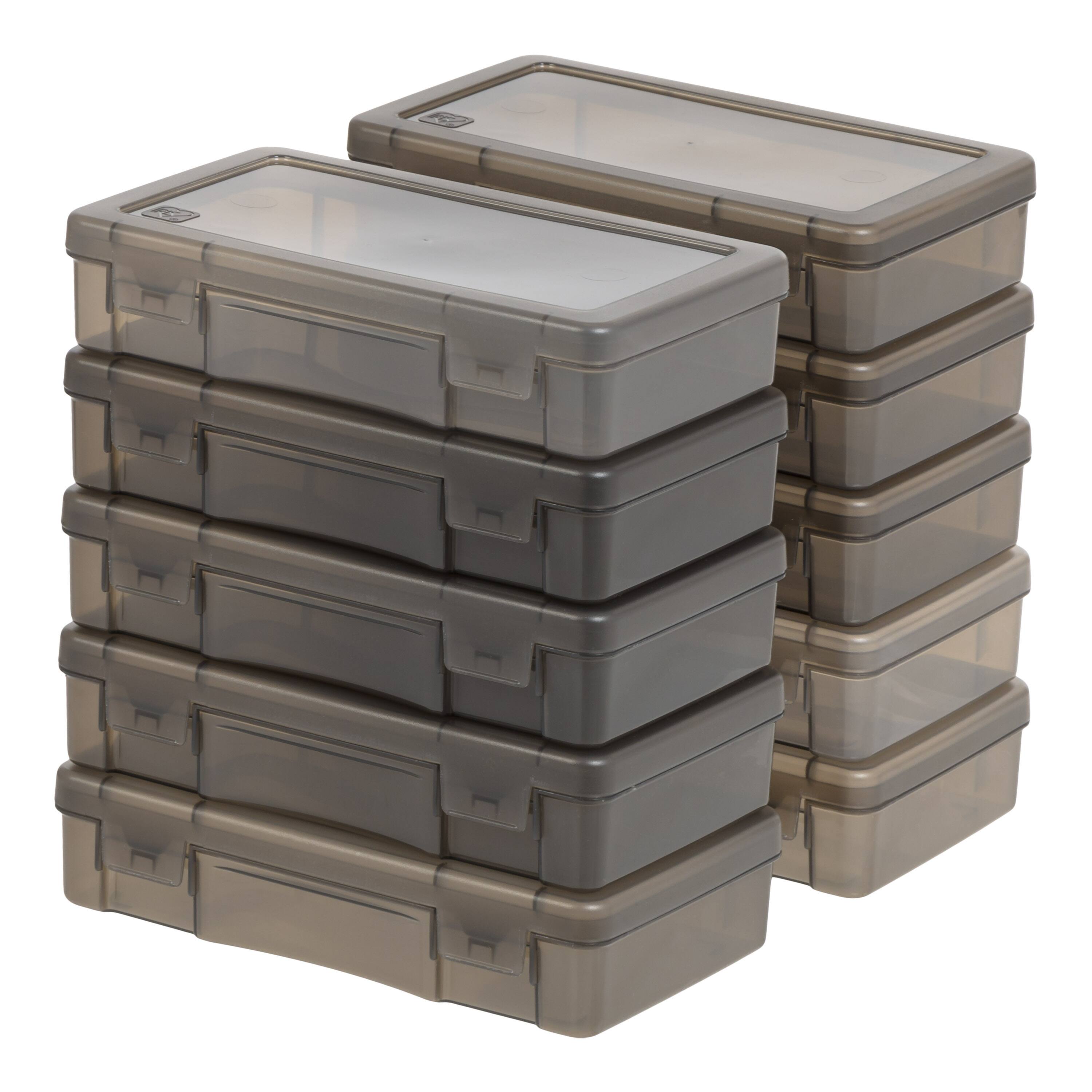 IRIS&#xAE; Small Translucent Gray Snap-Tight Lid Supply Organizers, 10ct.