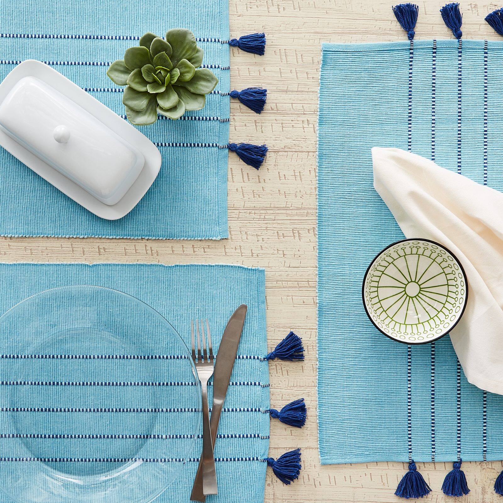 DII&#xAE; Thera Stripe Blue Placemats, 6ct.
