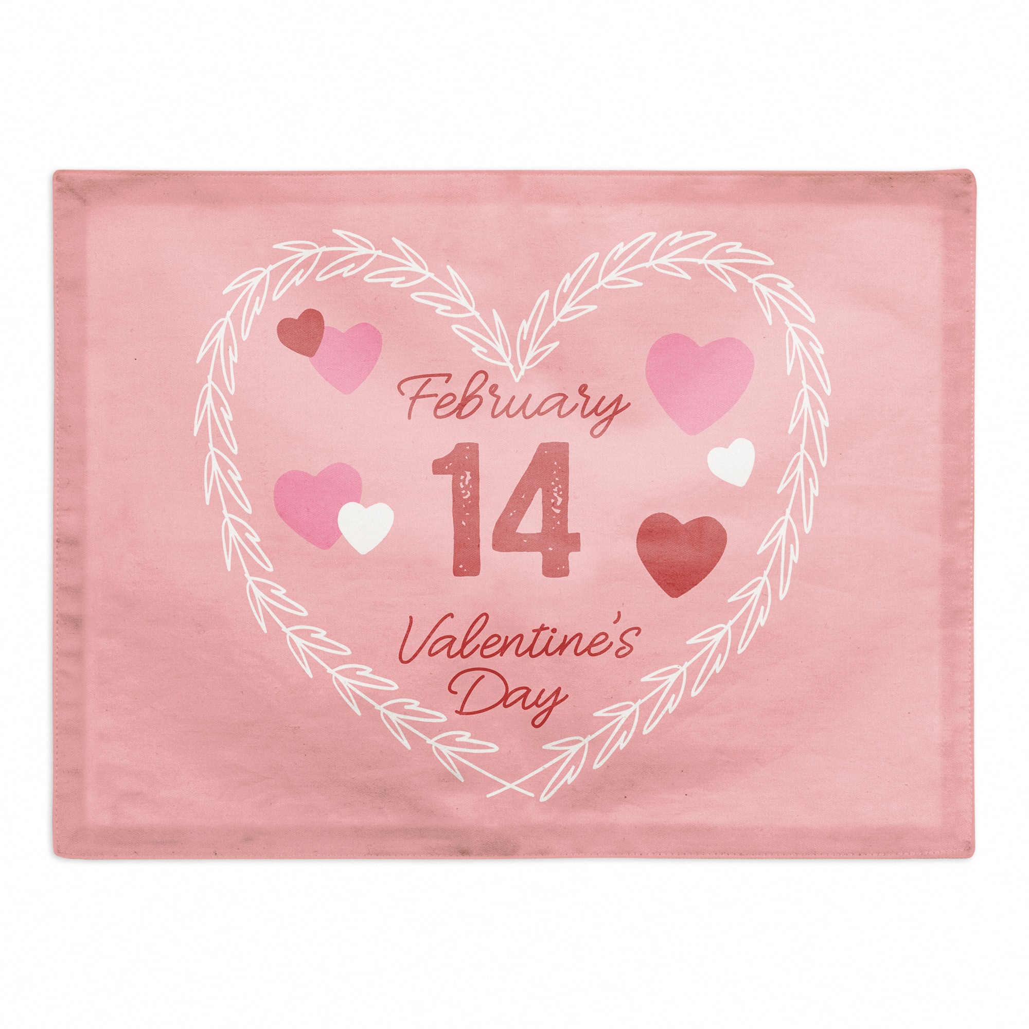 Valentine's Day Calendar Wreath Poly Twill Placemat