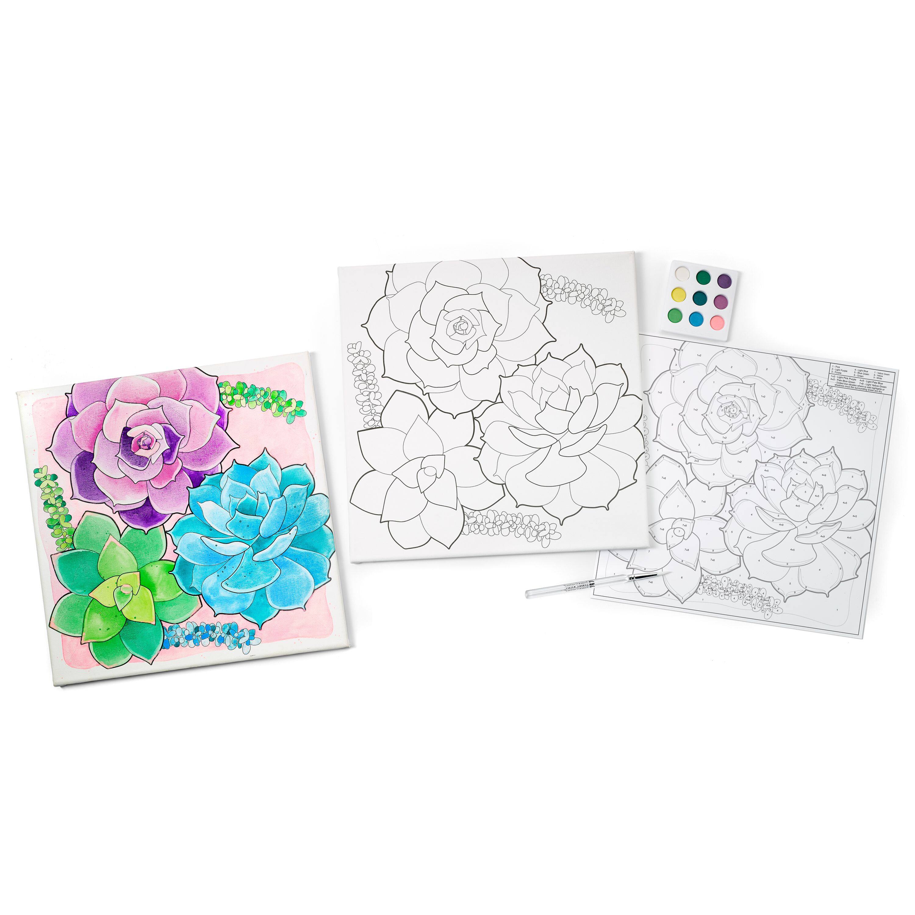 Faber-Castell Succulents Paint by Number Watercolor Set