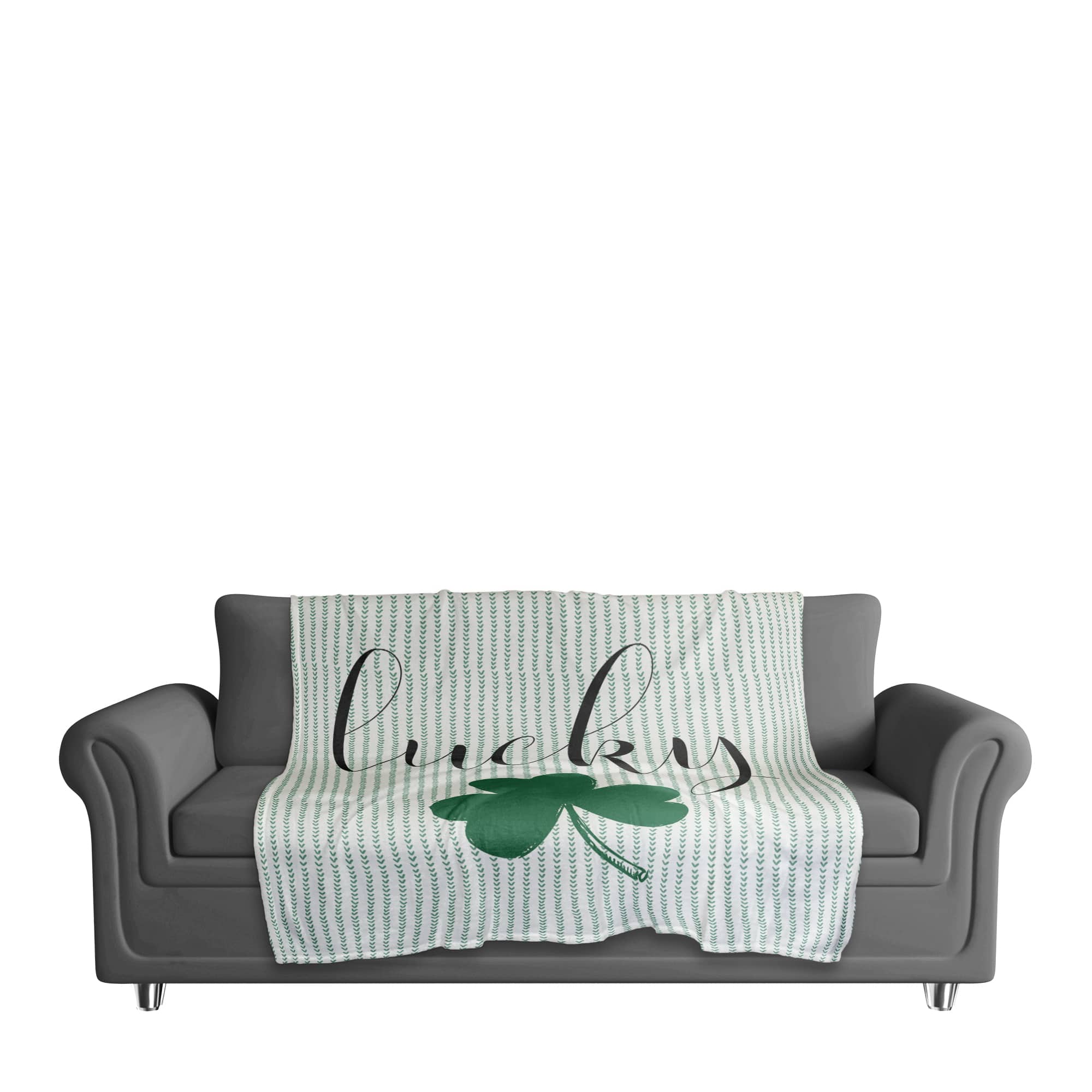Lucky Clover 50&#x22; x 60&#x22; Coral Fleece Blanket