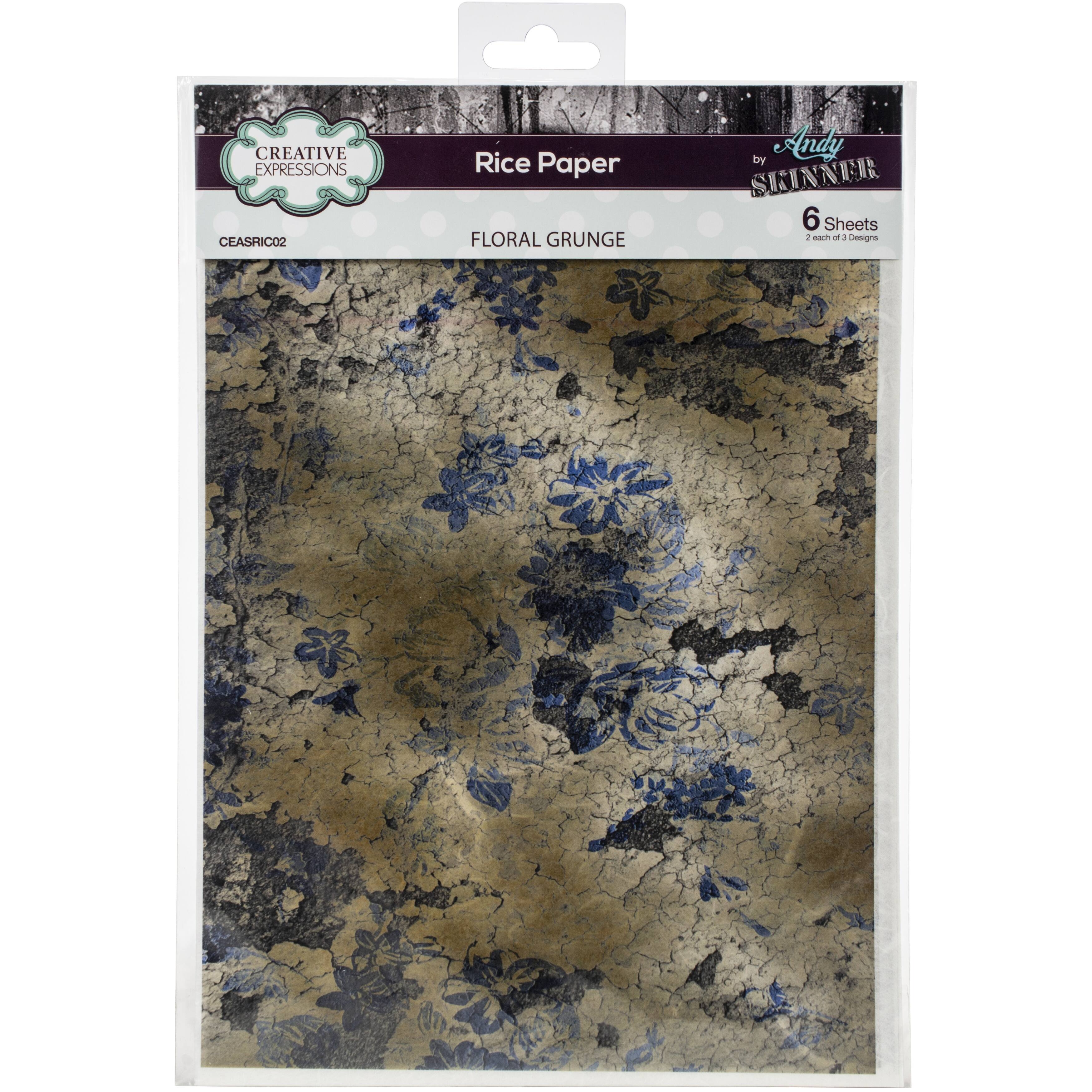 Creative Expressions Floral Grunge Rice Paper Pack 6 Sheets Michaels