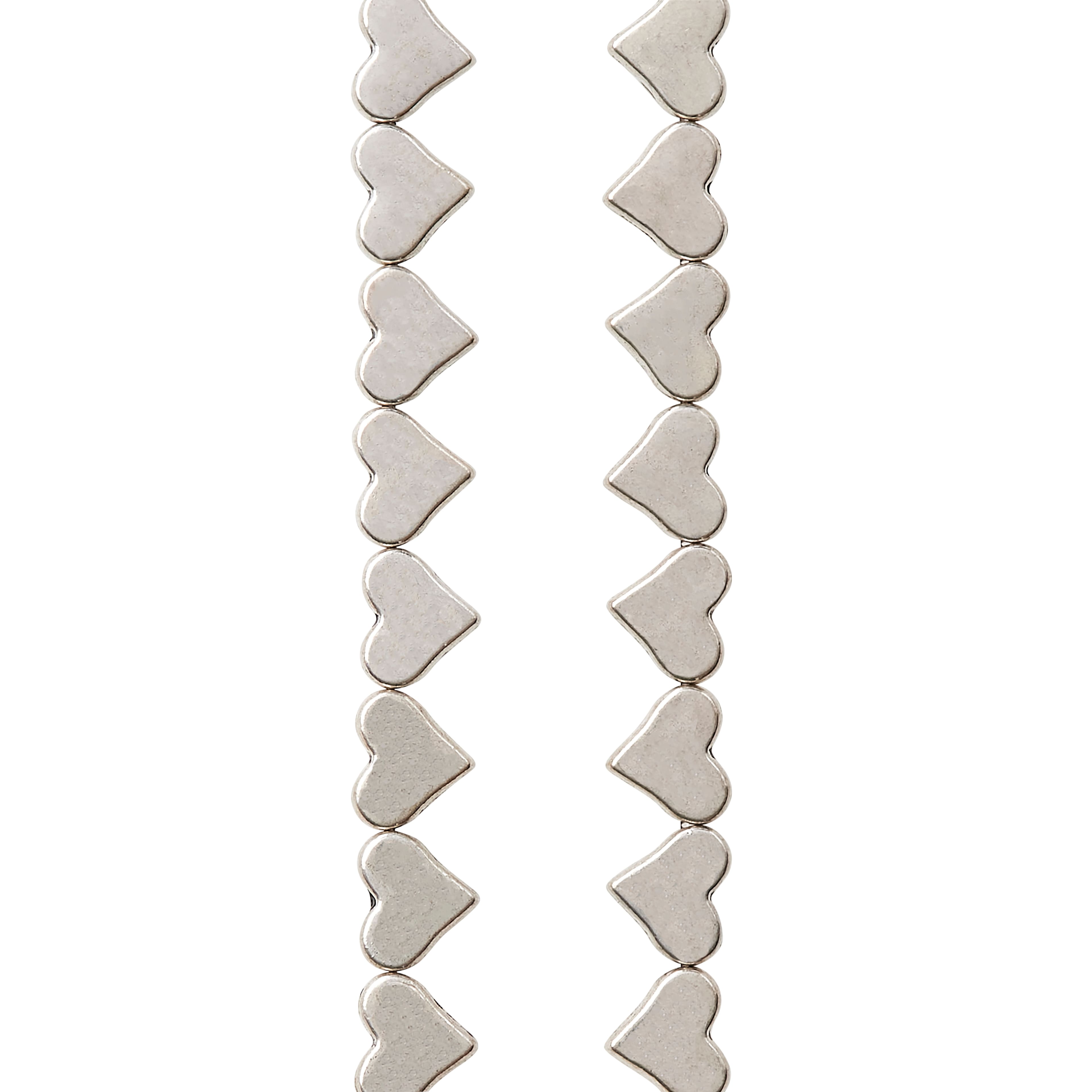 12 Pack: Silver Metal Heart Beads, 6mm by Bead Landing™