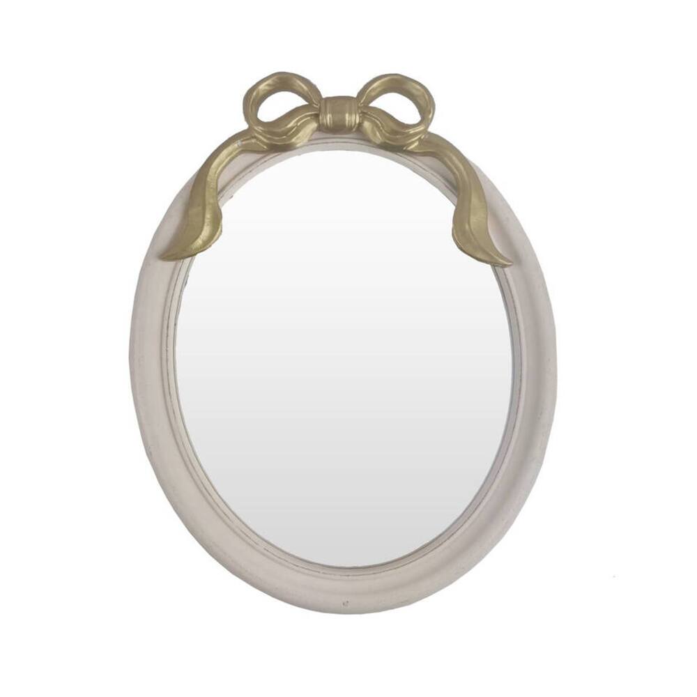 14.25" Framed Oval Wall Mirror with Gold Bow by Ashland®