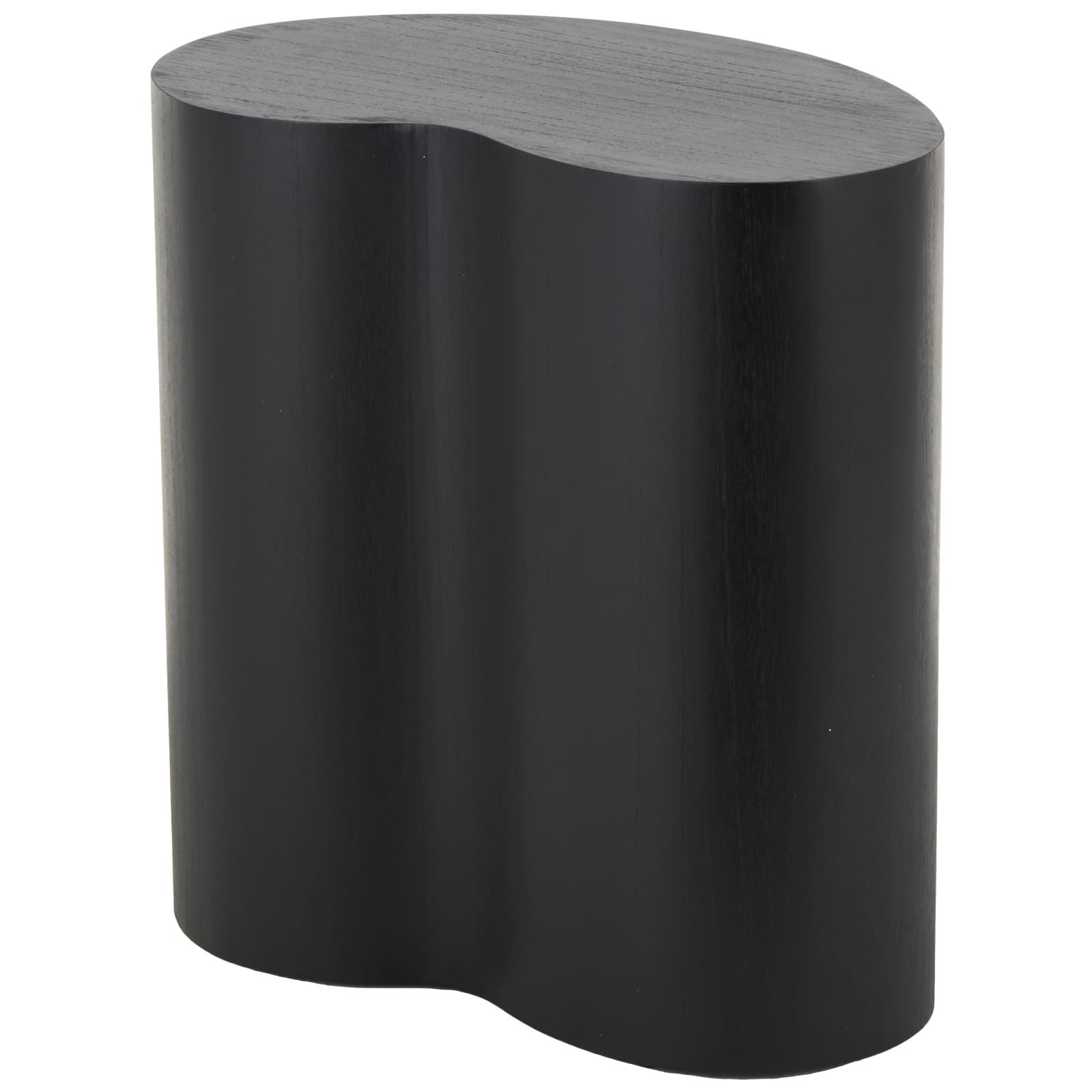 22.25" Black Wood Heart Inspired Side End Accent Table