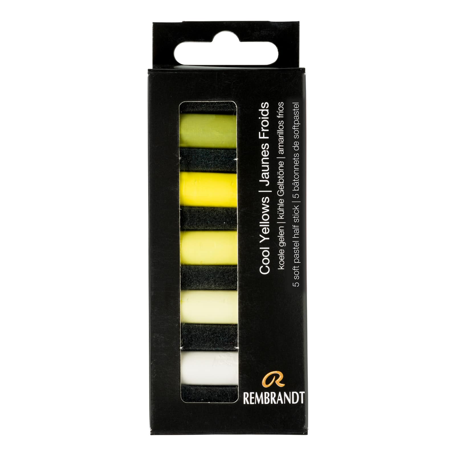 Rembrandt 5 Color Cool Yellows Half Stick Soft Pastel Set