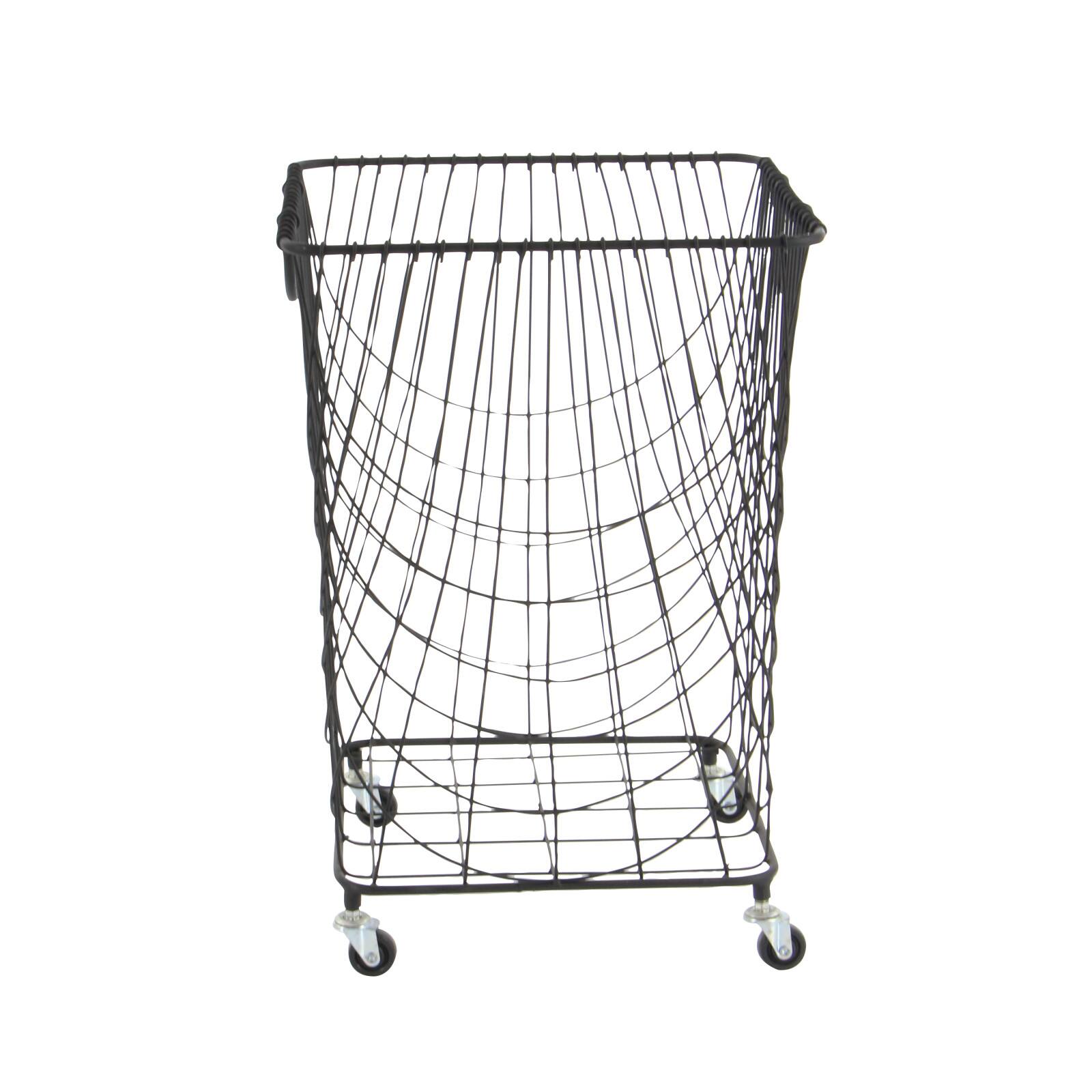 CosmoLiving by Cosmopolitan 24&#x22; Black Industrial Metal Storage Cart