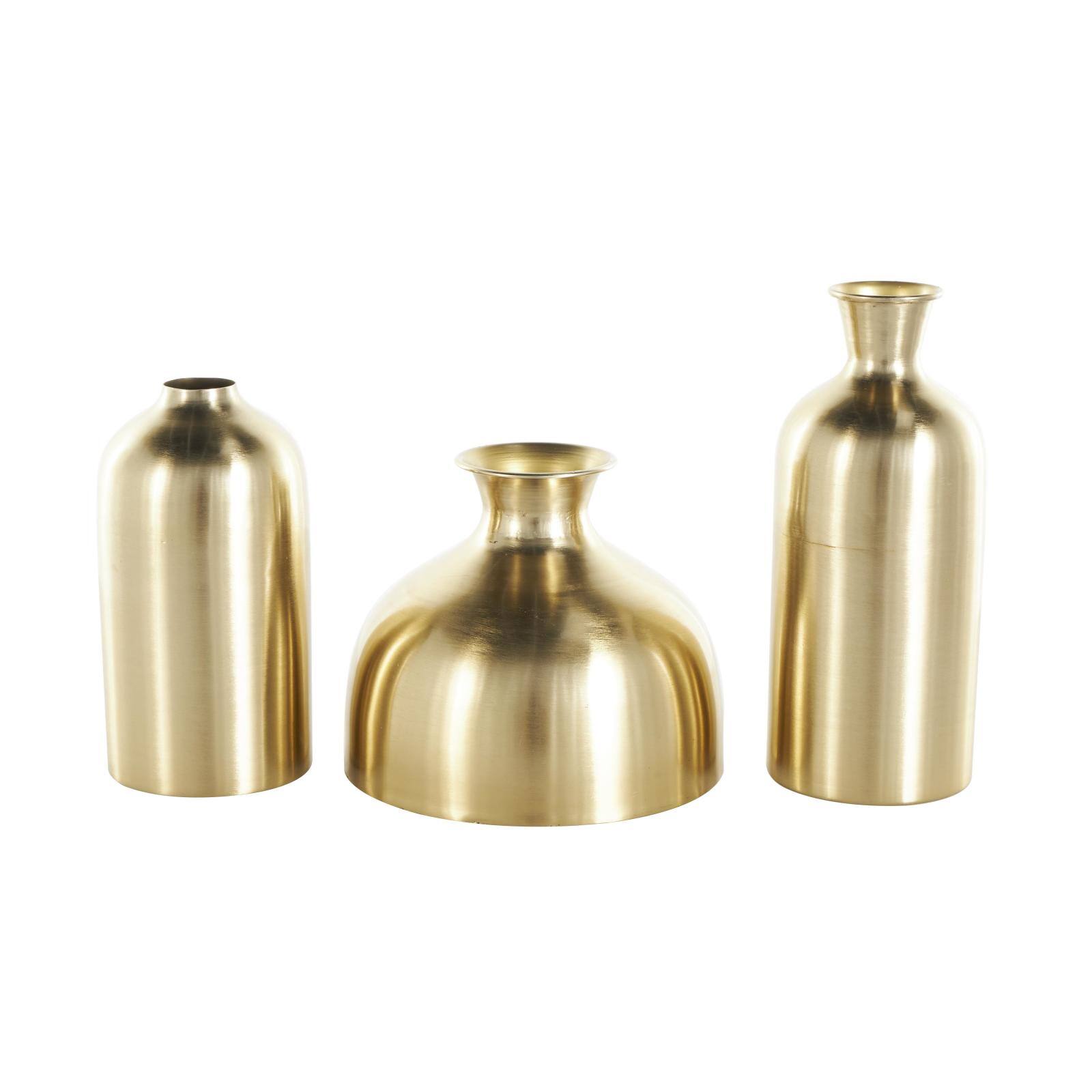 Gold Minimal Metal Vase Set