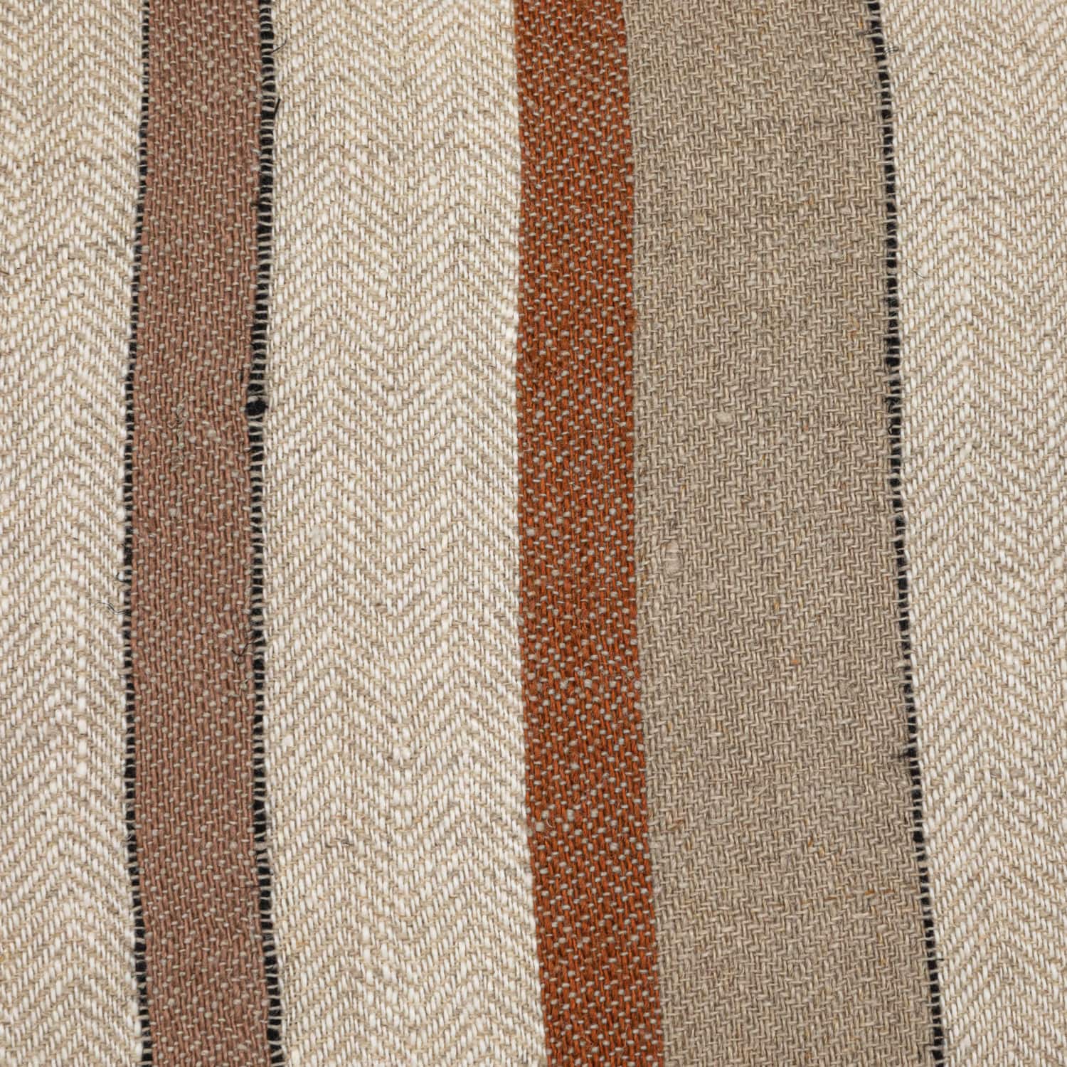 Hello Honey&#xAE; 20&#x22; Cream &#x26; Brown Striped Woven Linen Fringed Pillow