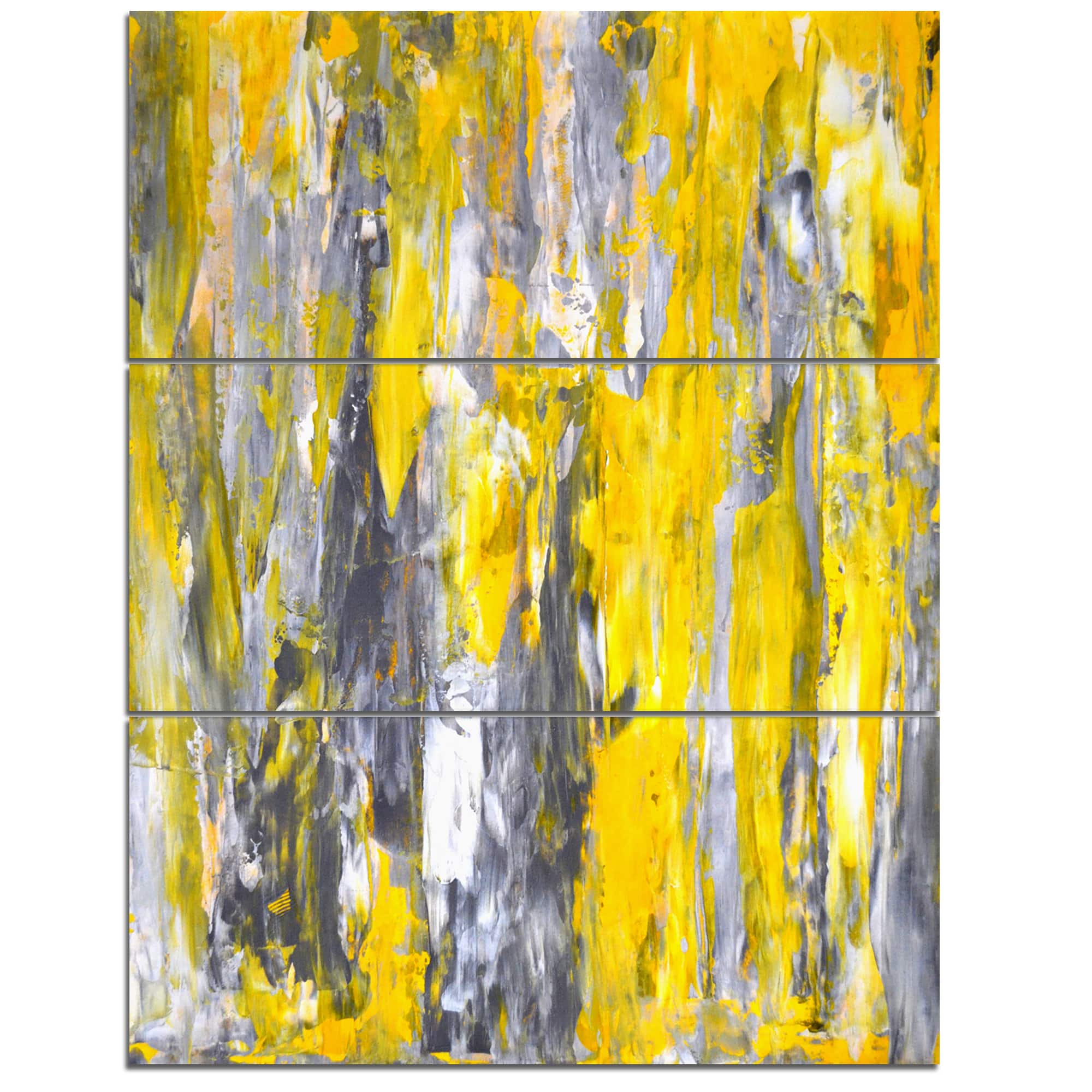 Designart - Grey and Yellow Abstract Pattern - Abstract Canvas Print