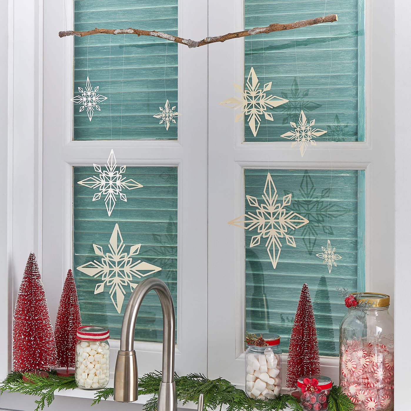 Flocons de neige décoratifs pour fenêtre