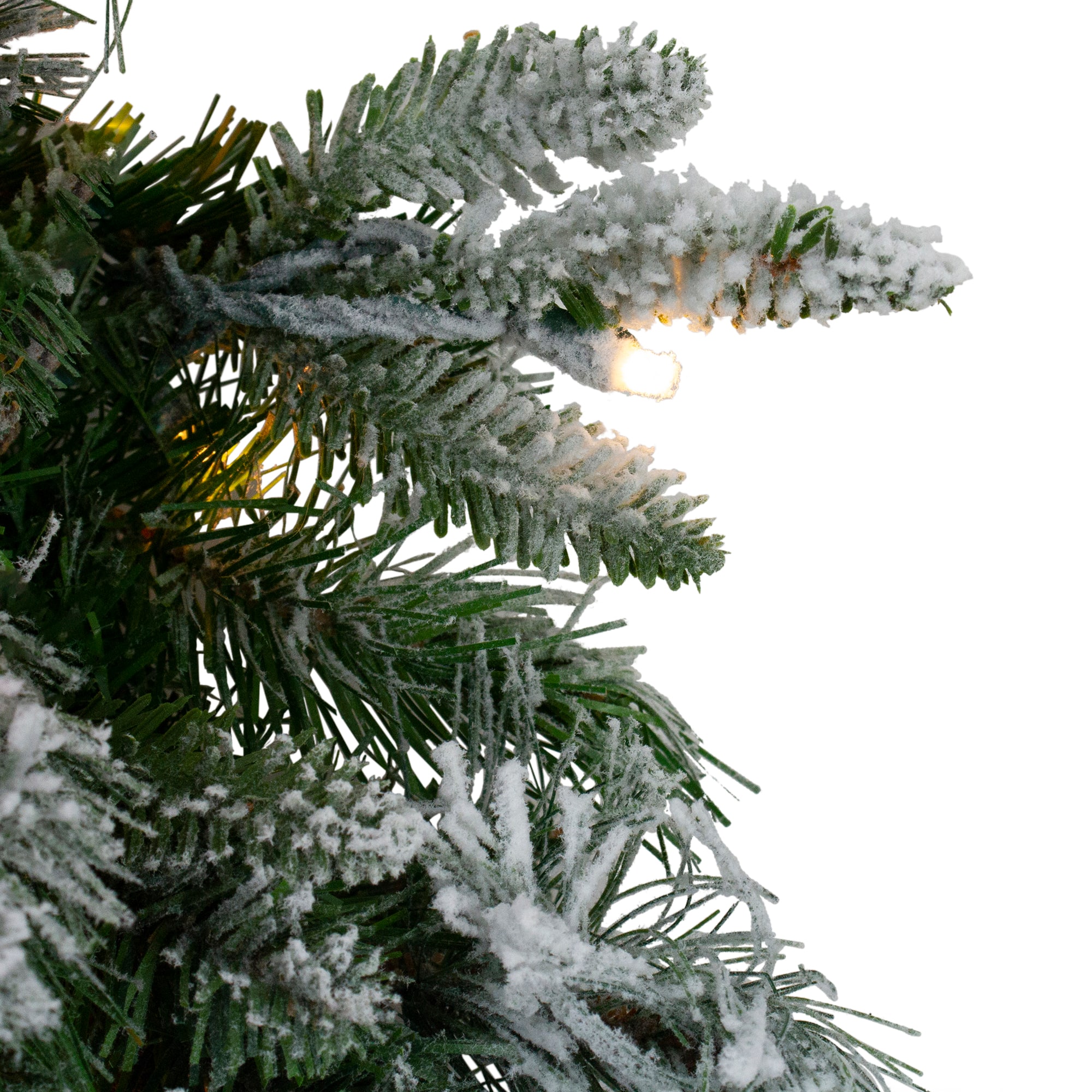 9ft. Pre-Lit Flocked Mixed Rosemary Emerald Pine Christmas Garland