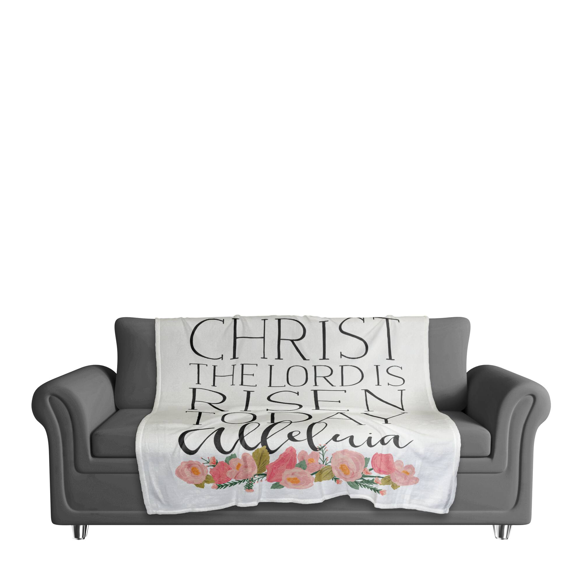 Christ the Lord is Risen Floral Throw Blanket