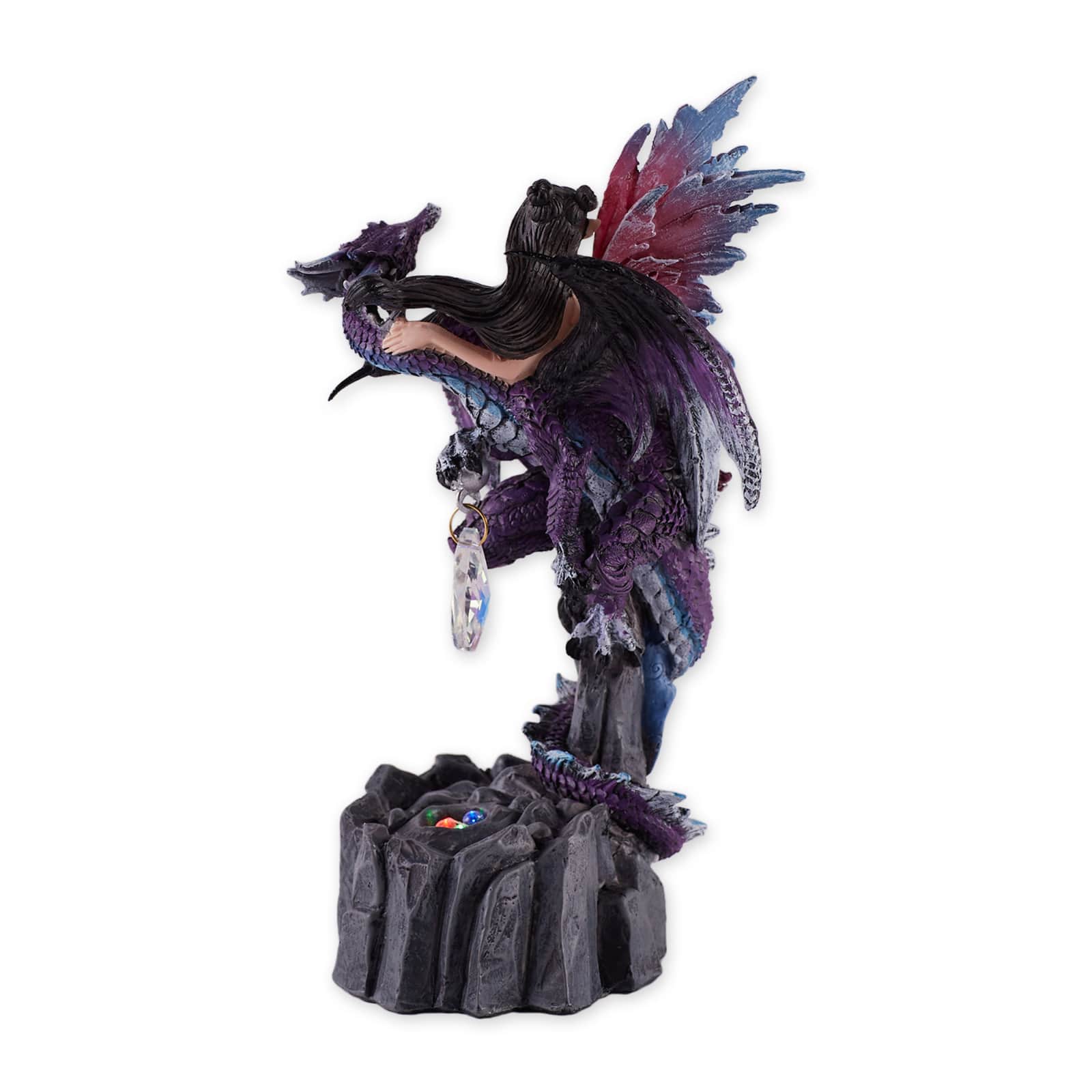 Light Up Dark Fairy and Dragon Figurine 4.5" x 4" x 7.75"
