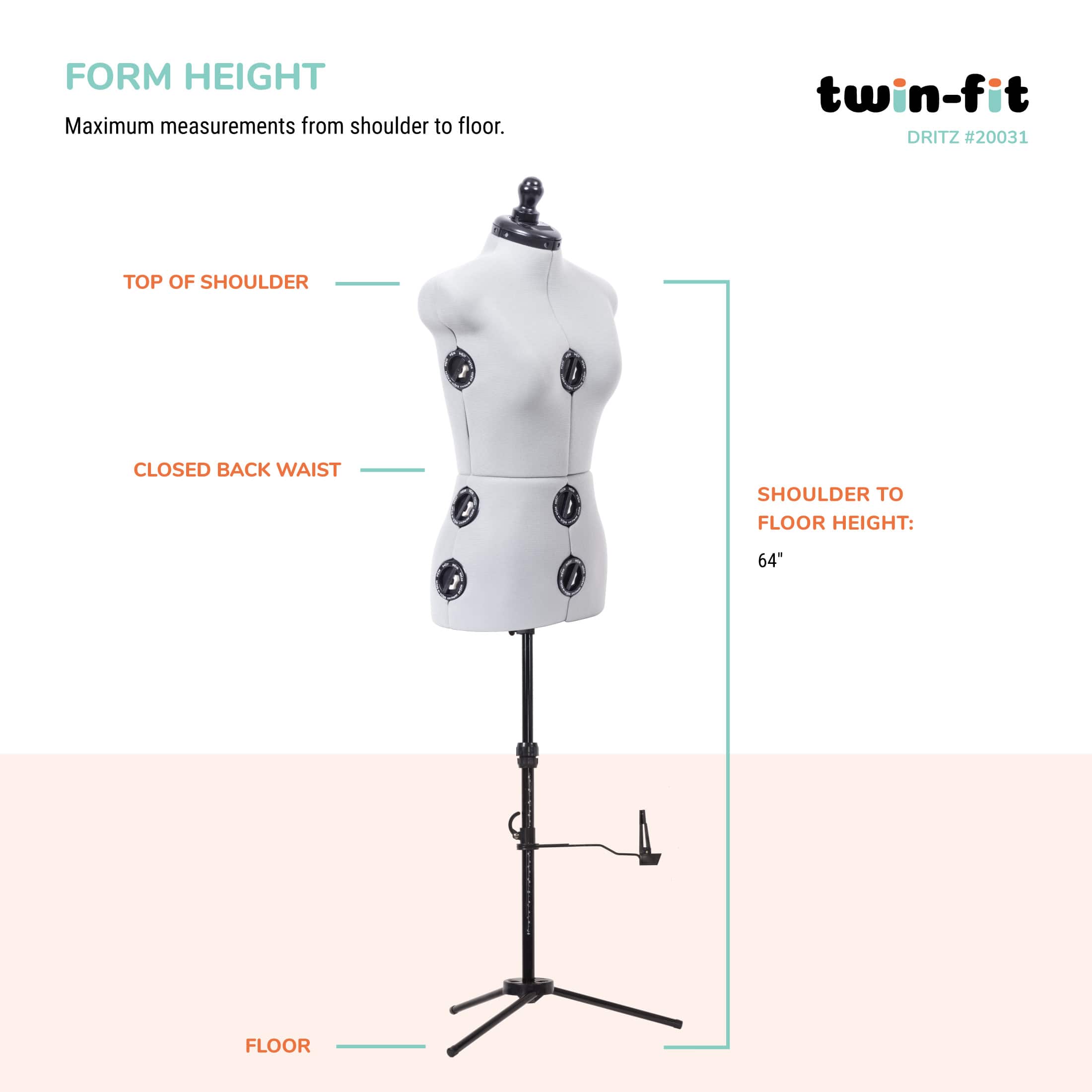 Dritz® Twin-Fit Small Dress Form with Adjustable Tri-Pod Stand