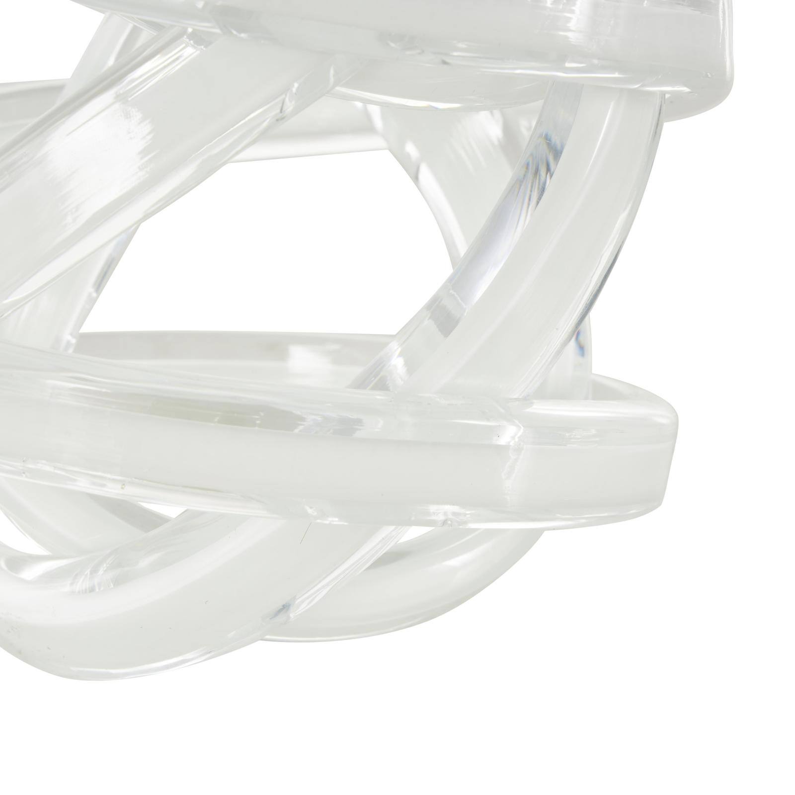 7" White Glass Knot Twisted Sculpture