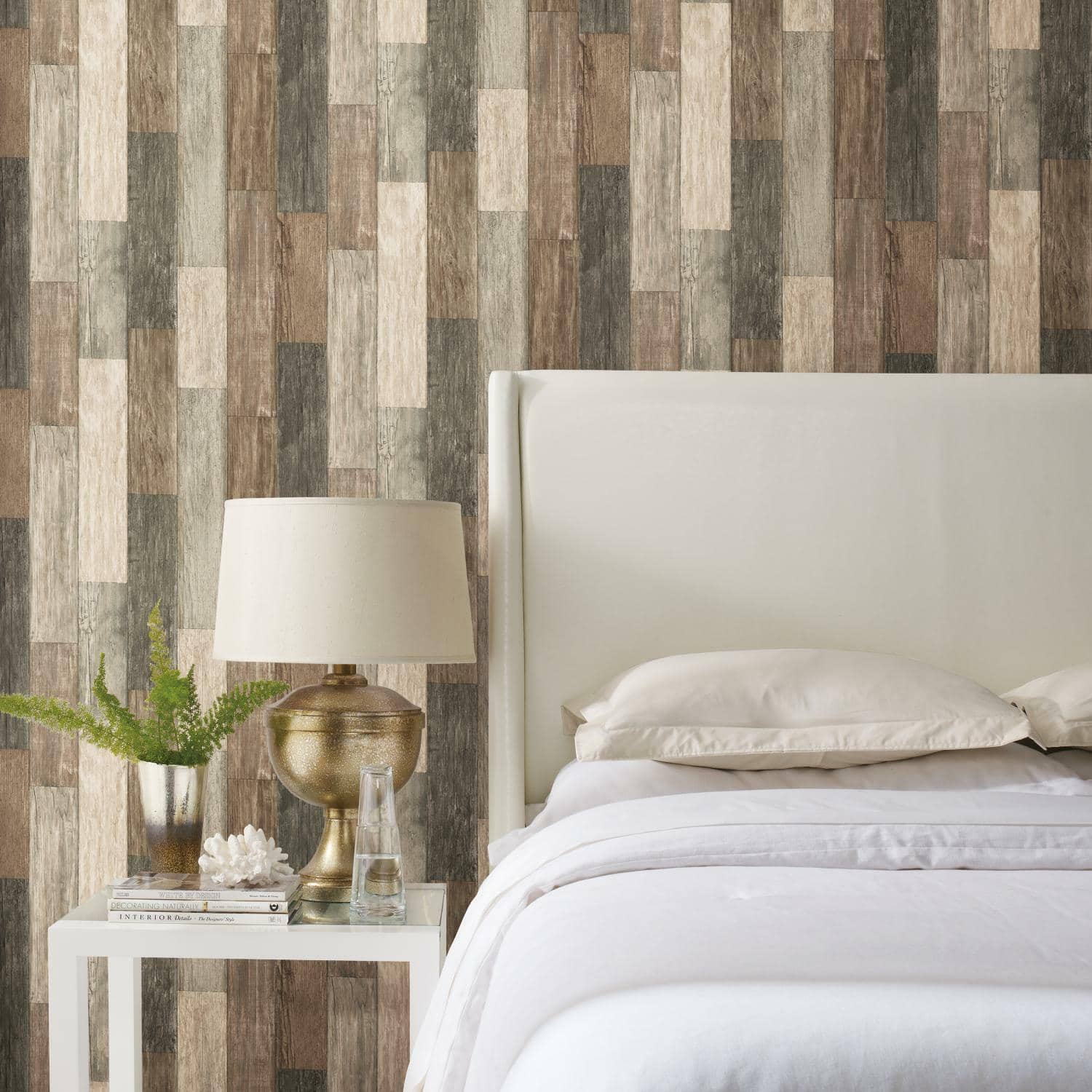 RoomMates Dark Weathered Plank Peel & Stick Wallpaper