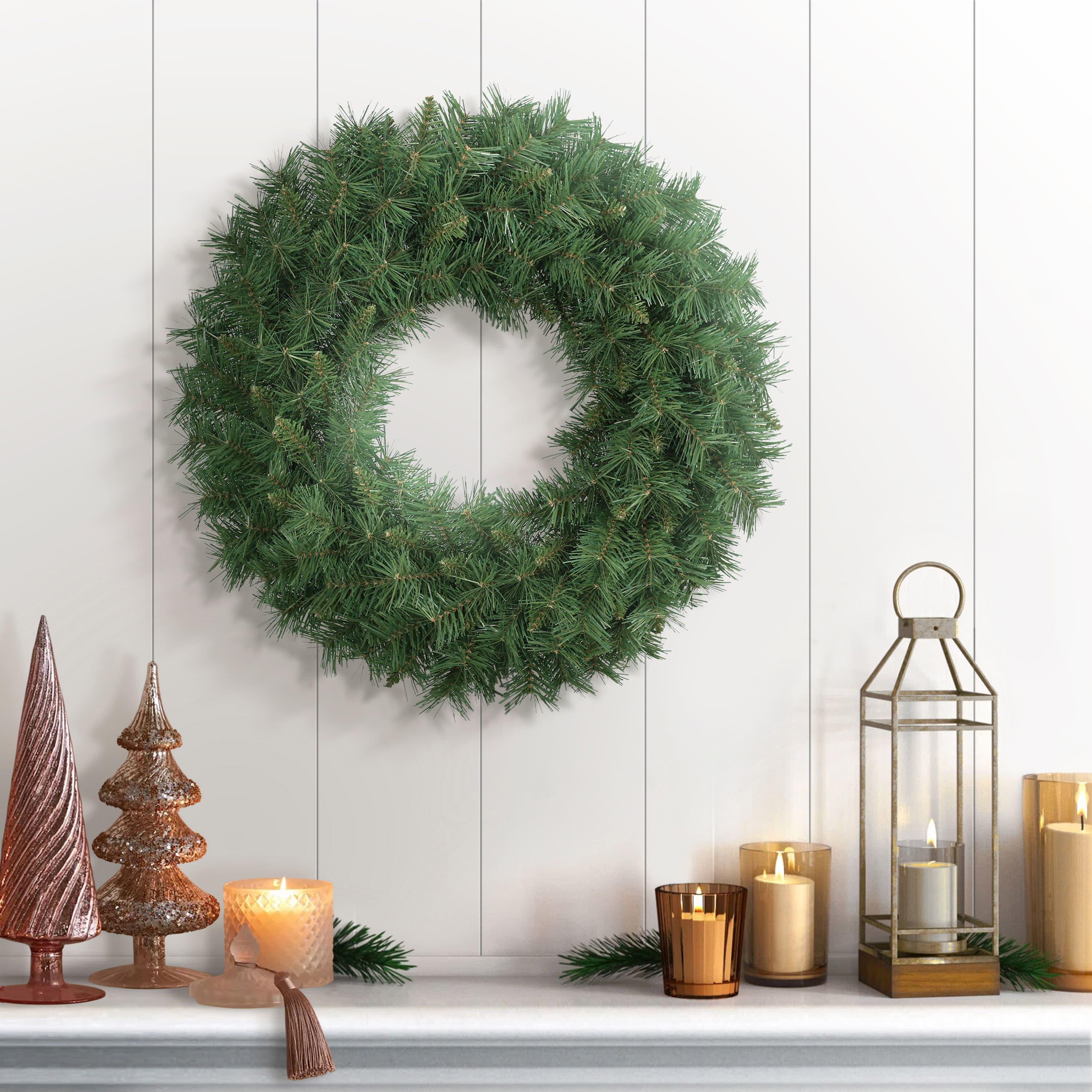 24&#x22; Round Valley Pine Wreath