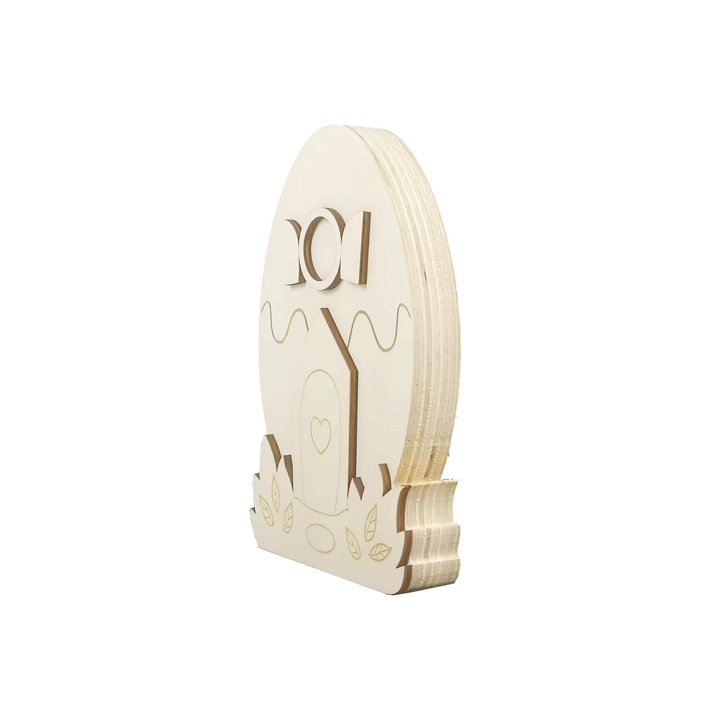 8&#x22; Unfinished Easter Egg House DIY Plywood D&#xE9;cor by Make Market&#xAE;