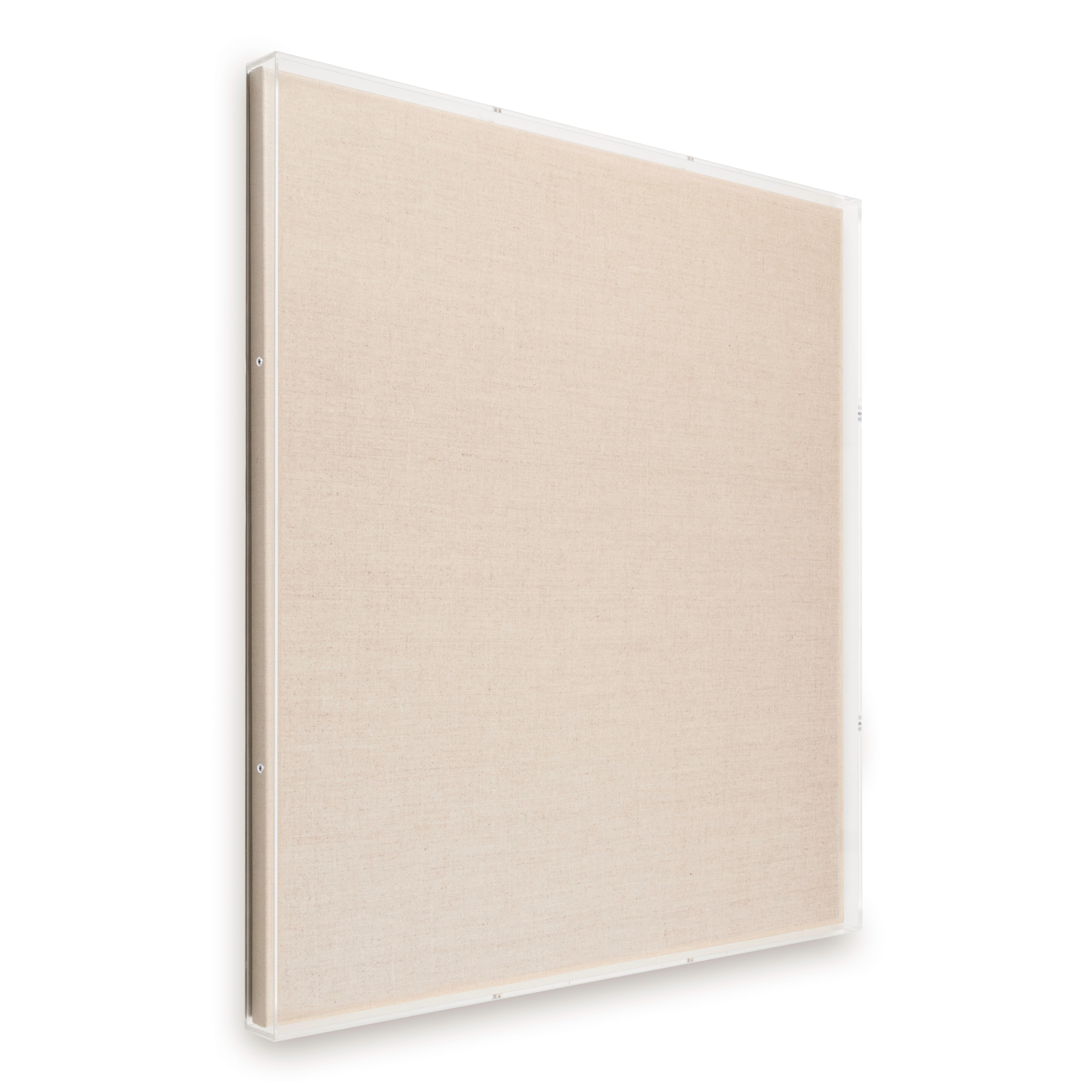 Wexel Art 2" Depth Clear UV Grade Acrylic Shadowbox with Beige Linen Stretched Canvas