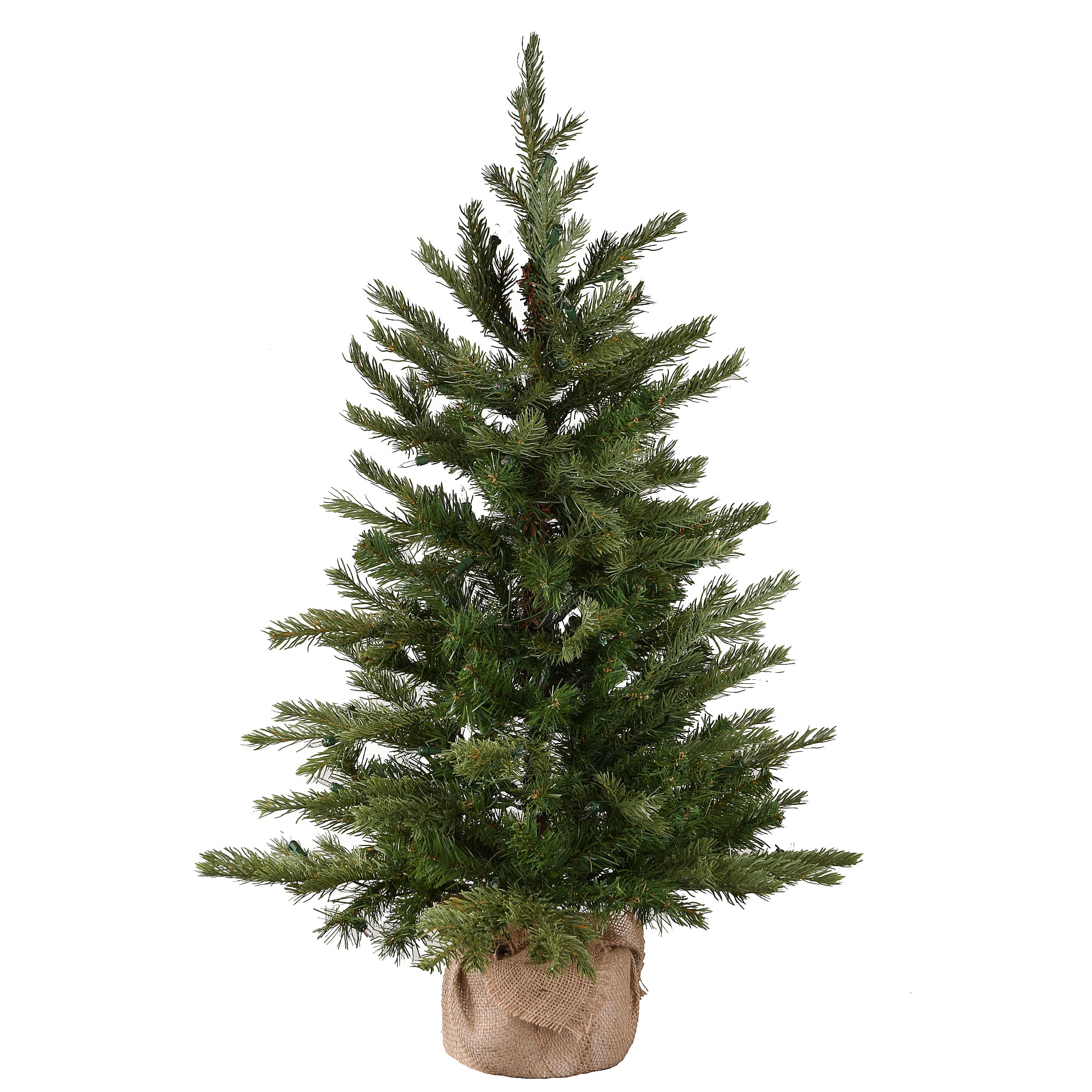 3ft. Pre-Lit Feel Real&#xAE; Nordic Spruce Artificial Christmas Tree in Burlap Base, Clear Lights
