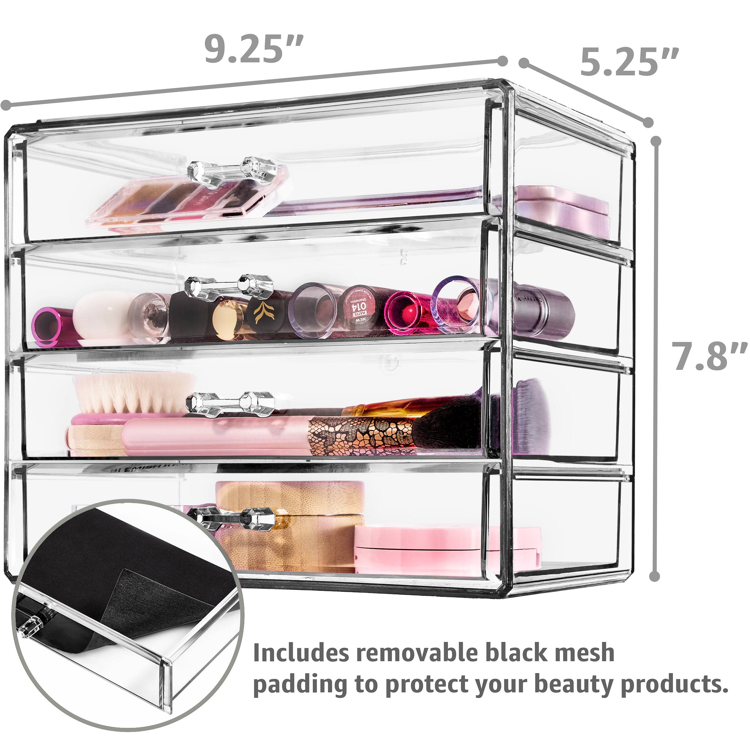 Sorbus 4-Drawer Makeup &#x26; Jewelry Storage Case