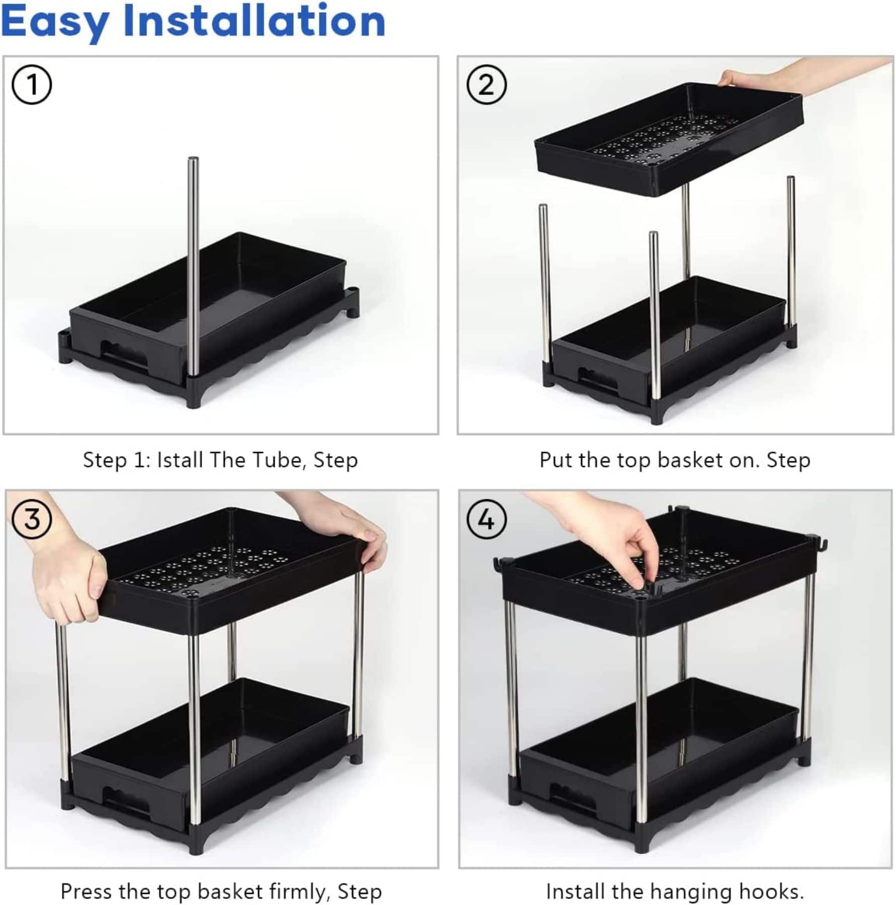 NEX™ 16" 2-Tier Under Sink Organizer with Sliding Drawer
