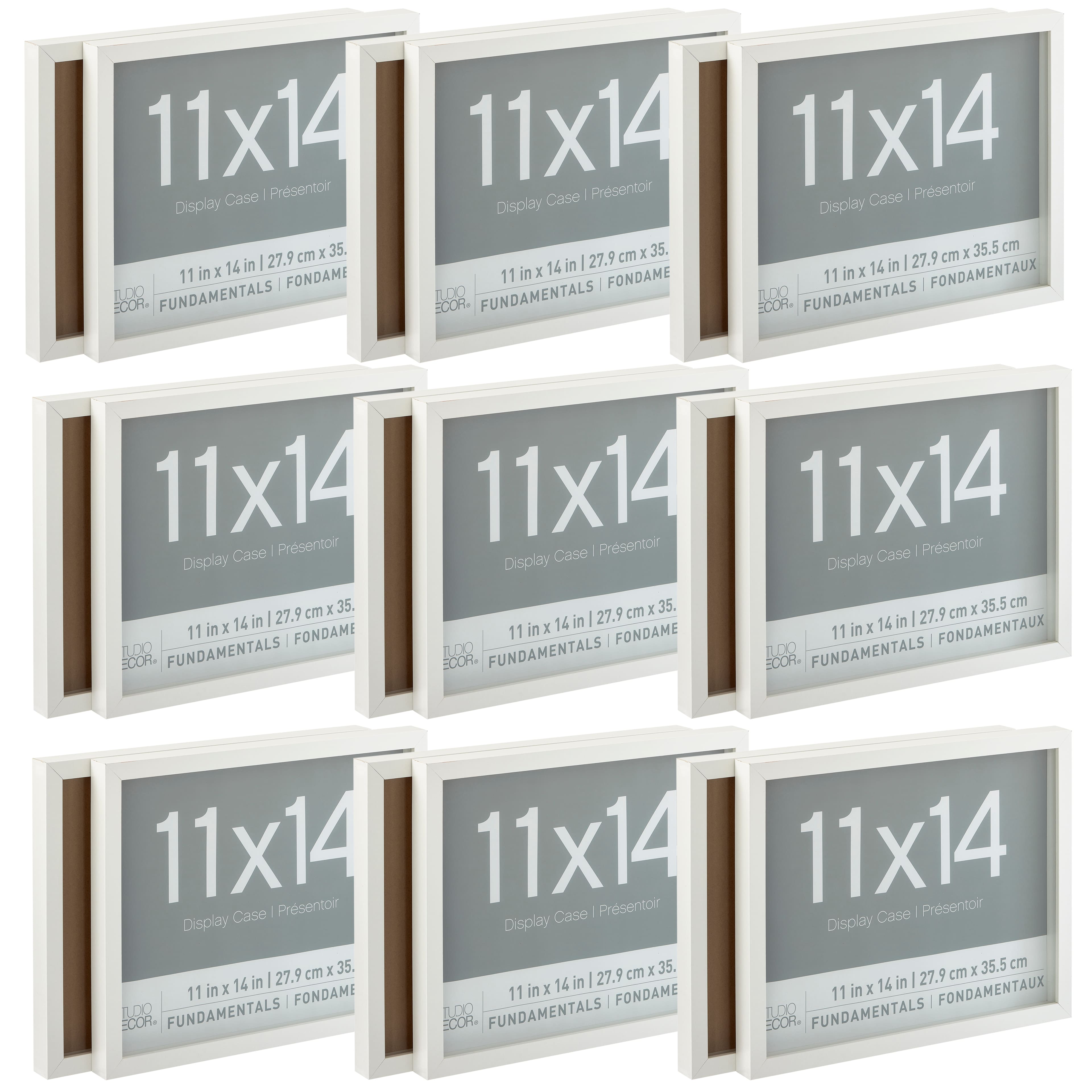 9 Packs: 2 ct. (18 total) White Fundamentals 11" x 14" Display Case by Studio Décor®