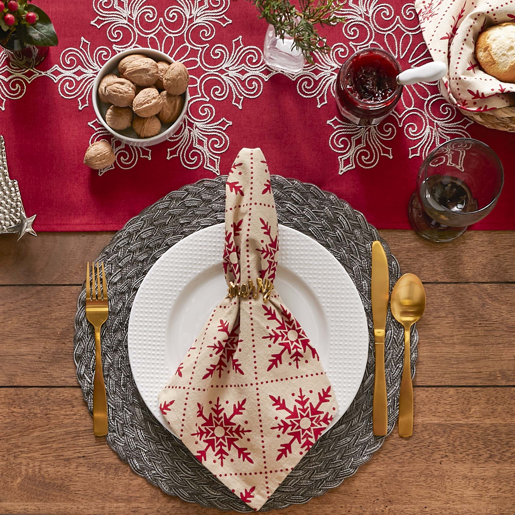 DII® Scandinavian Snowflakes Printed Napkin Set, 6ct.