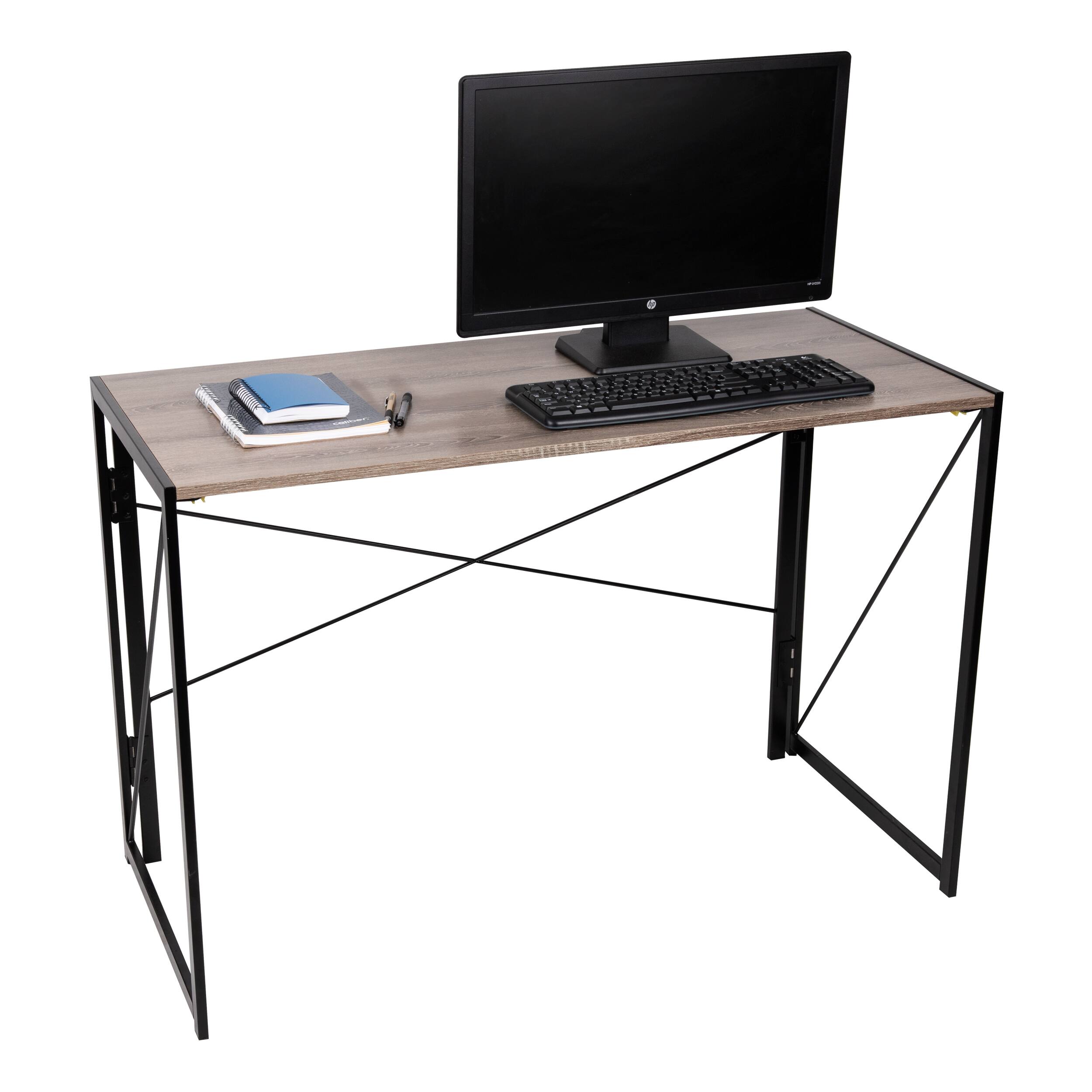 Mind Reader Black & Brown Collapsible Rustic Desk