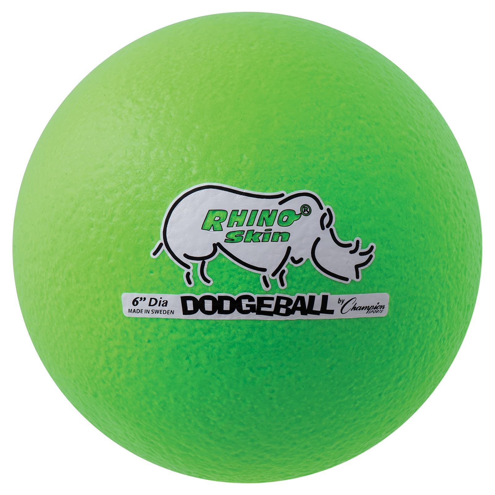Champion Sports Rhino Skin&#xAE; 6&#x22; Neon Green Low Bounce Dodgeball, 6ct.