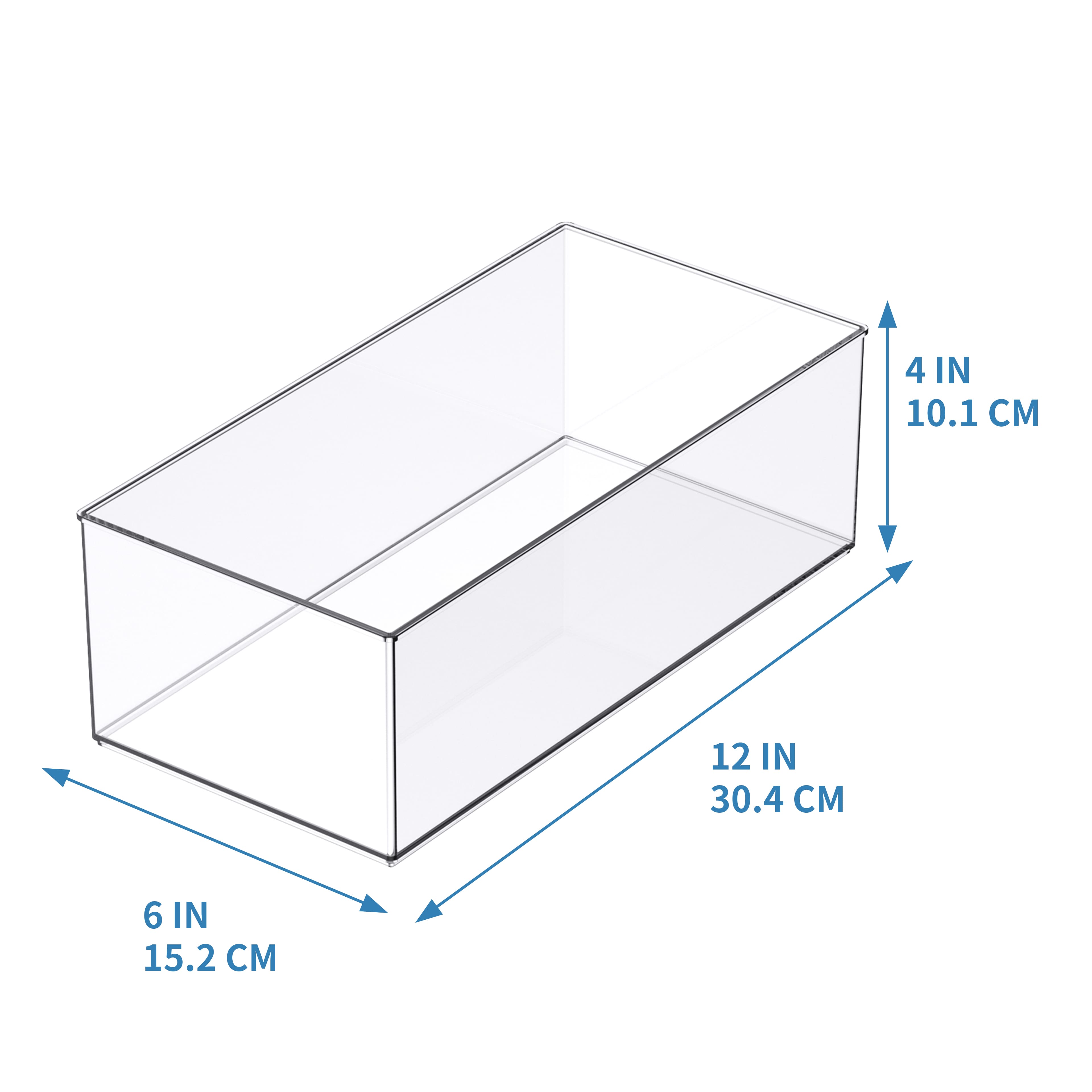 12&#x22; x 6&#x22; Clear Stacking Storage Bin by Simply Tidy&#x2122;