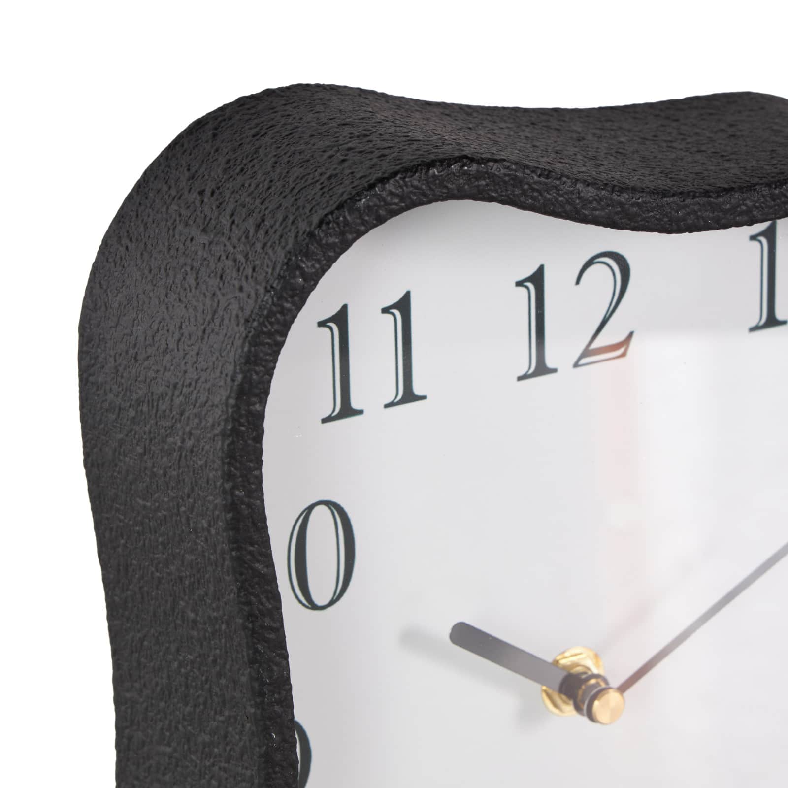 Black & White Metal Textured Decorative Clock Set