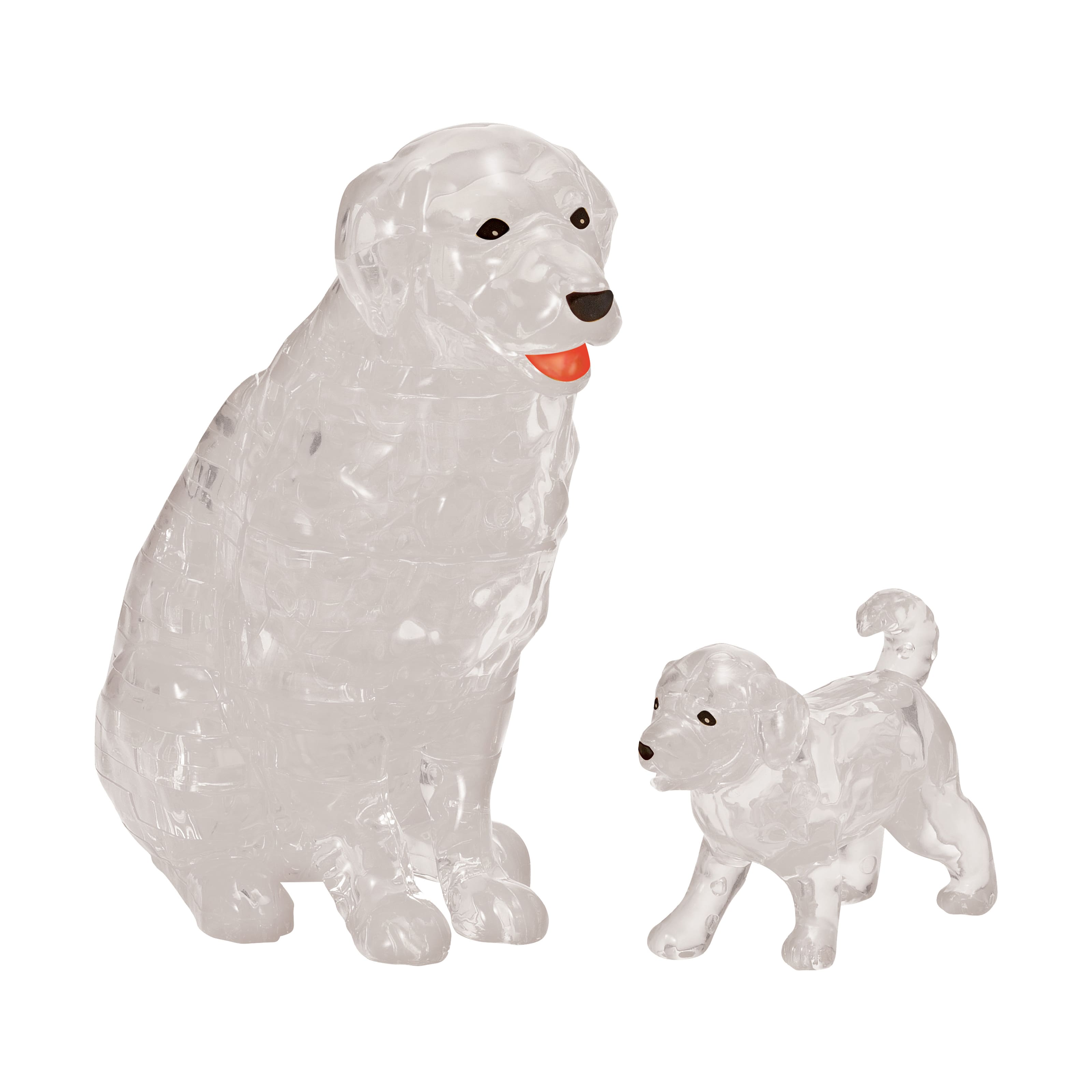 3D Crystal Puzzle - Dog &#x26; Puppy (White): 44 Pcs