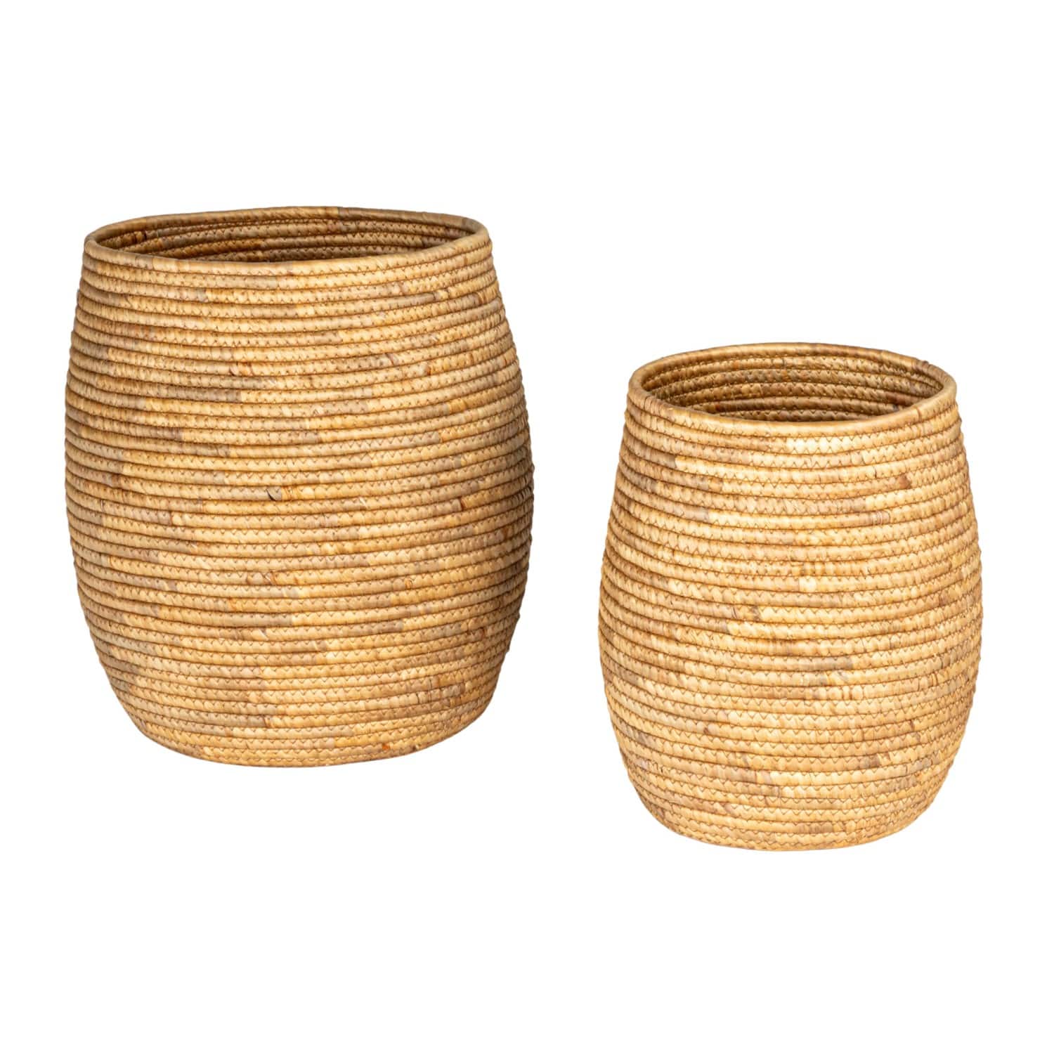 Hello Honey&#xAE; Natural Handwoven Round Water Hyacinth Nesting Basket Set