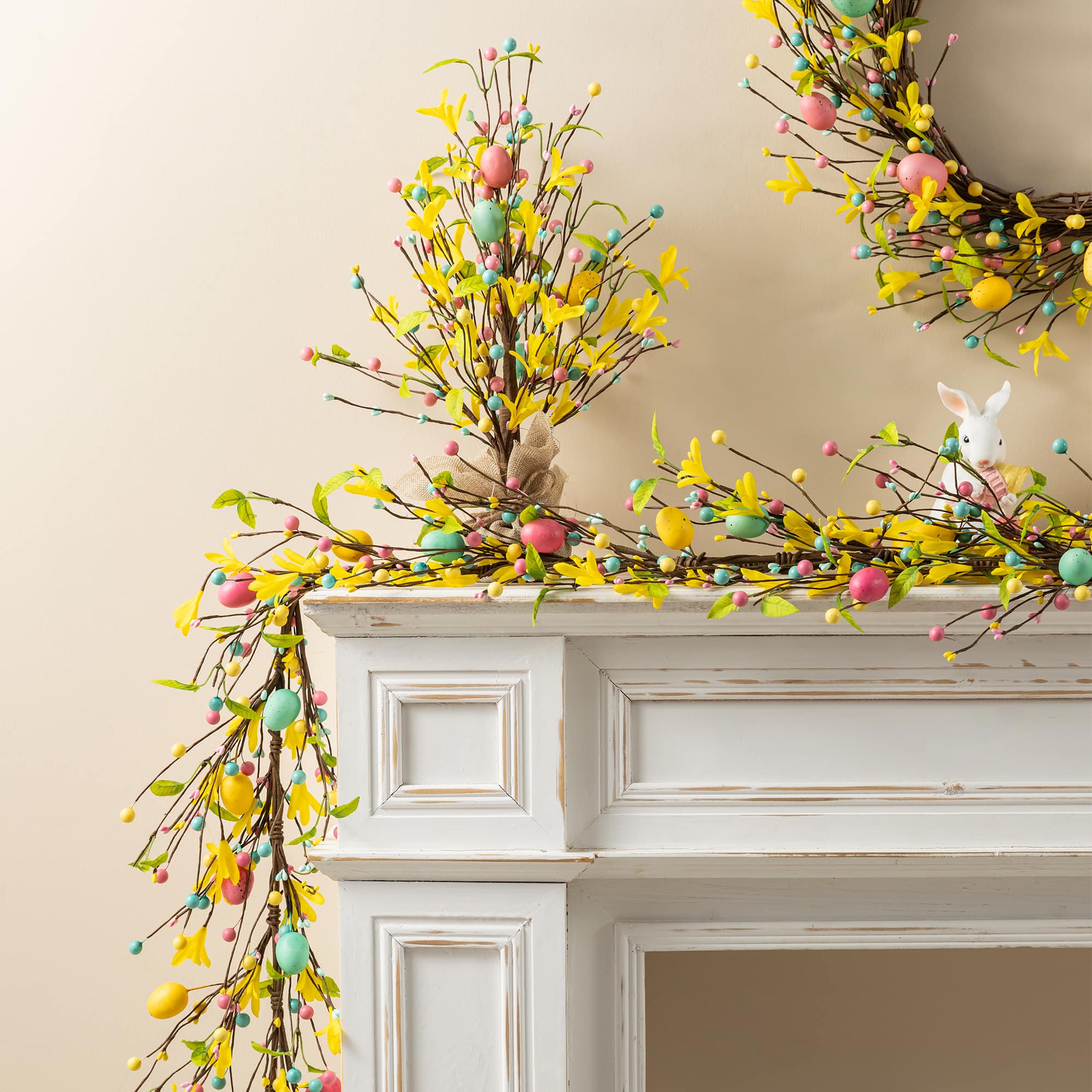 Glitzhome® 6ft Easter Egg & Flower Garland