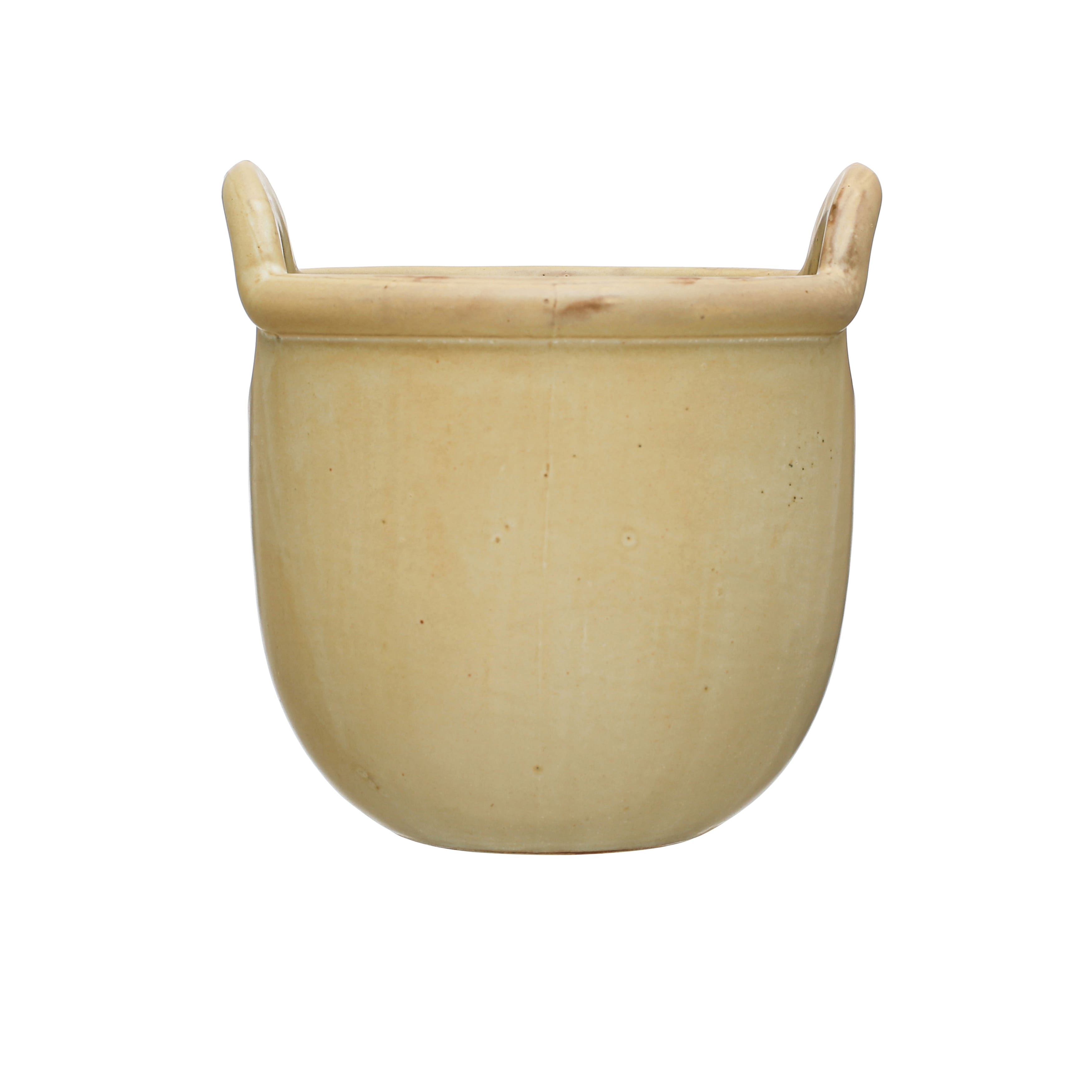 Hello Honey® Tan Reactive Glaze Stoneware Urn with Handles