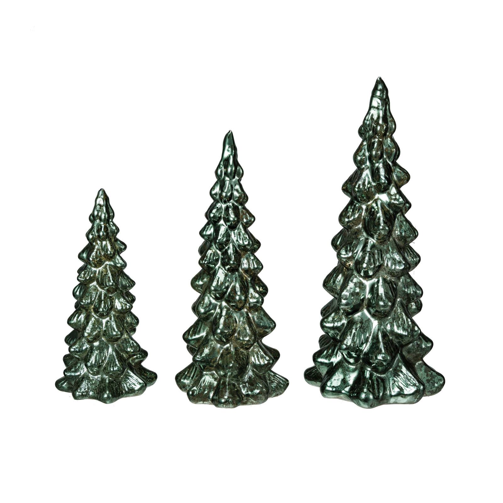 Hello Honey® Green LED Glass Christmas Tree Set