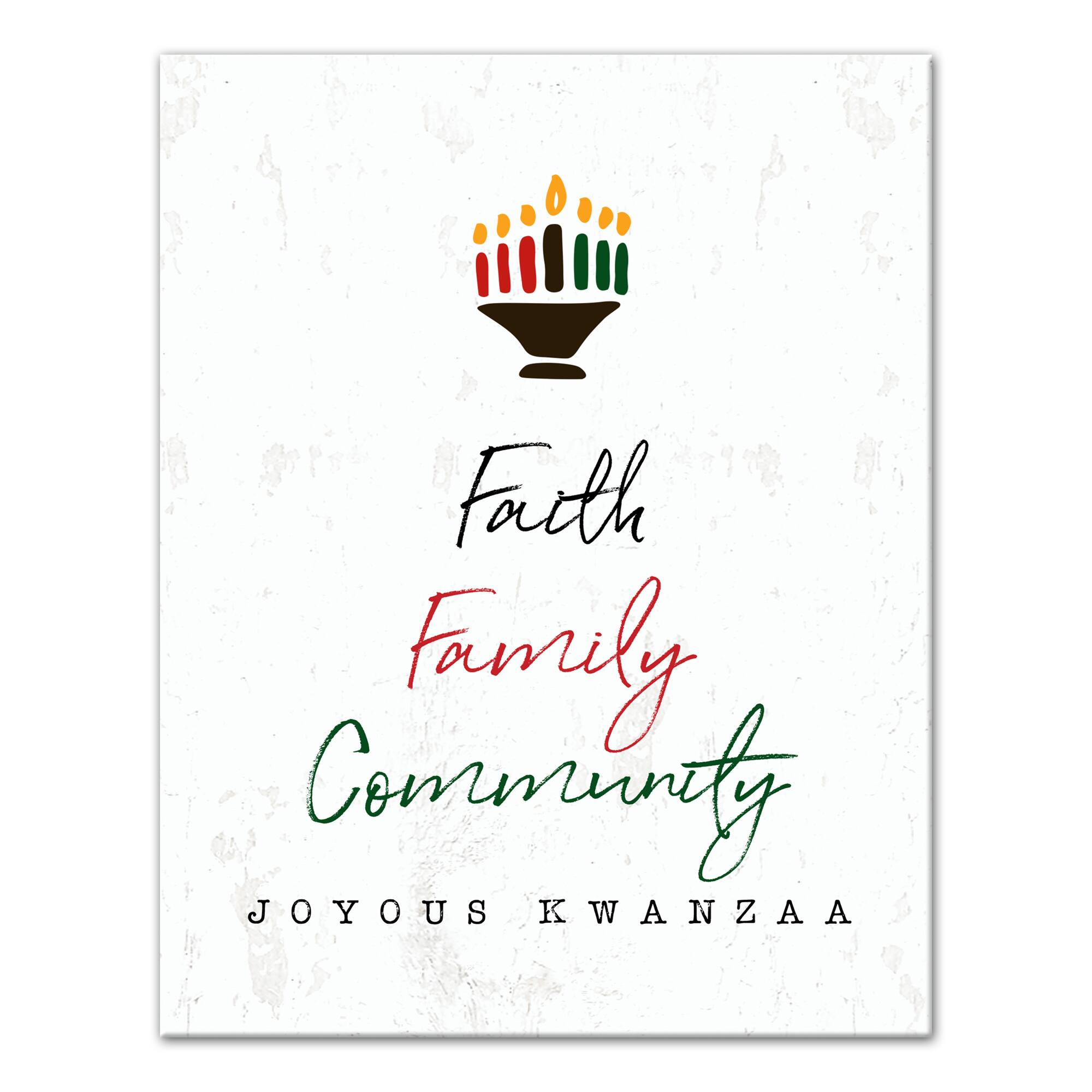 Faith Family Community Kwanzaa Canvas Wall Art