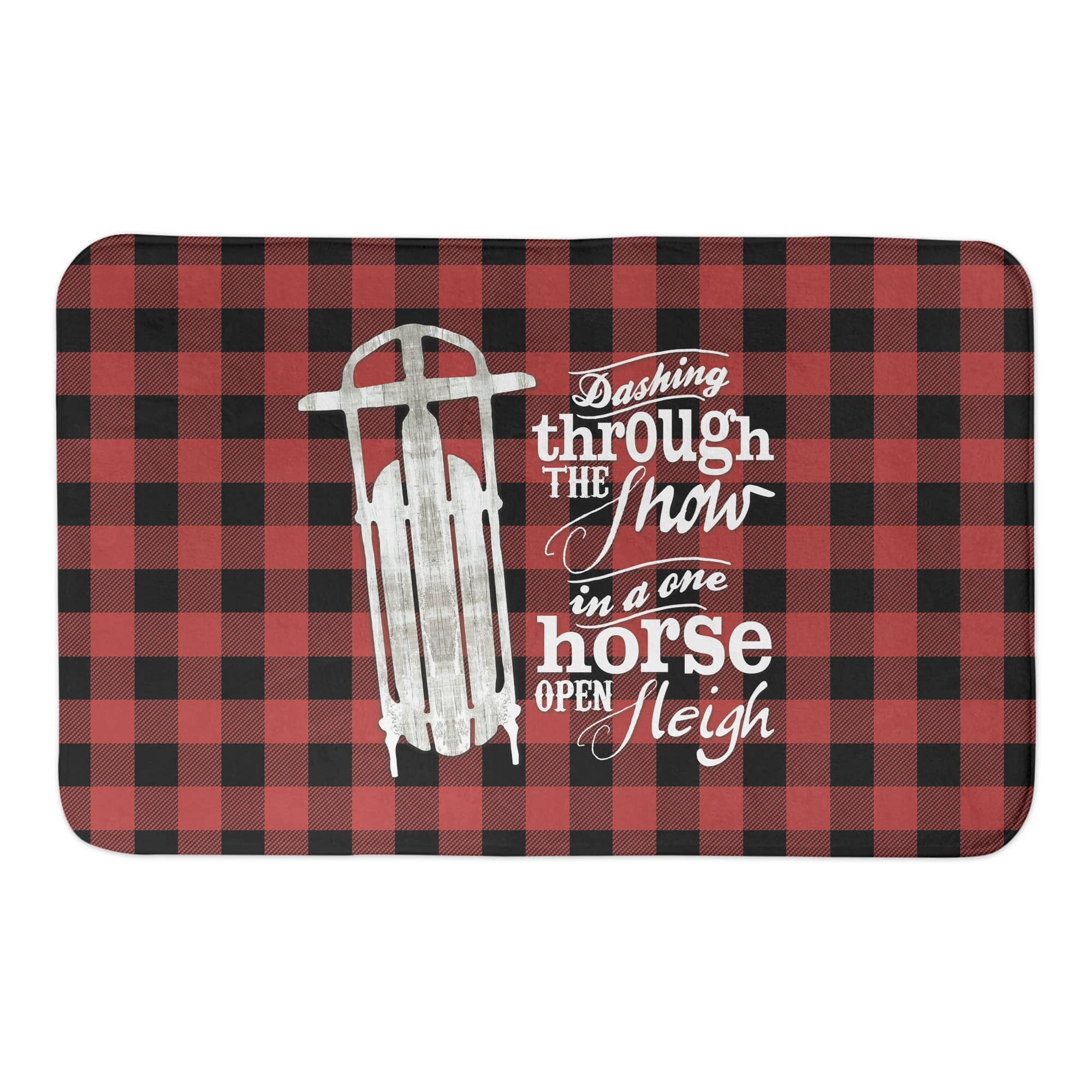 Designs Direct Open Sleigh Buffalo Check Bath Mat, 34&#x22; x 21&#x22;