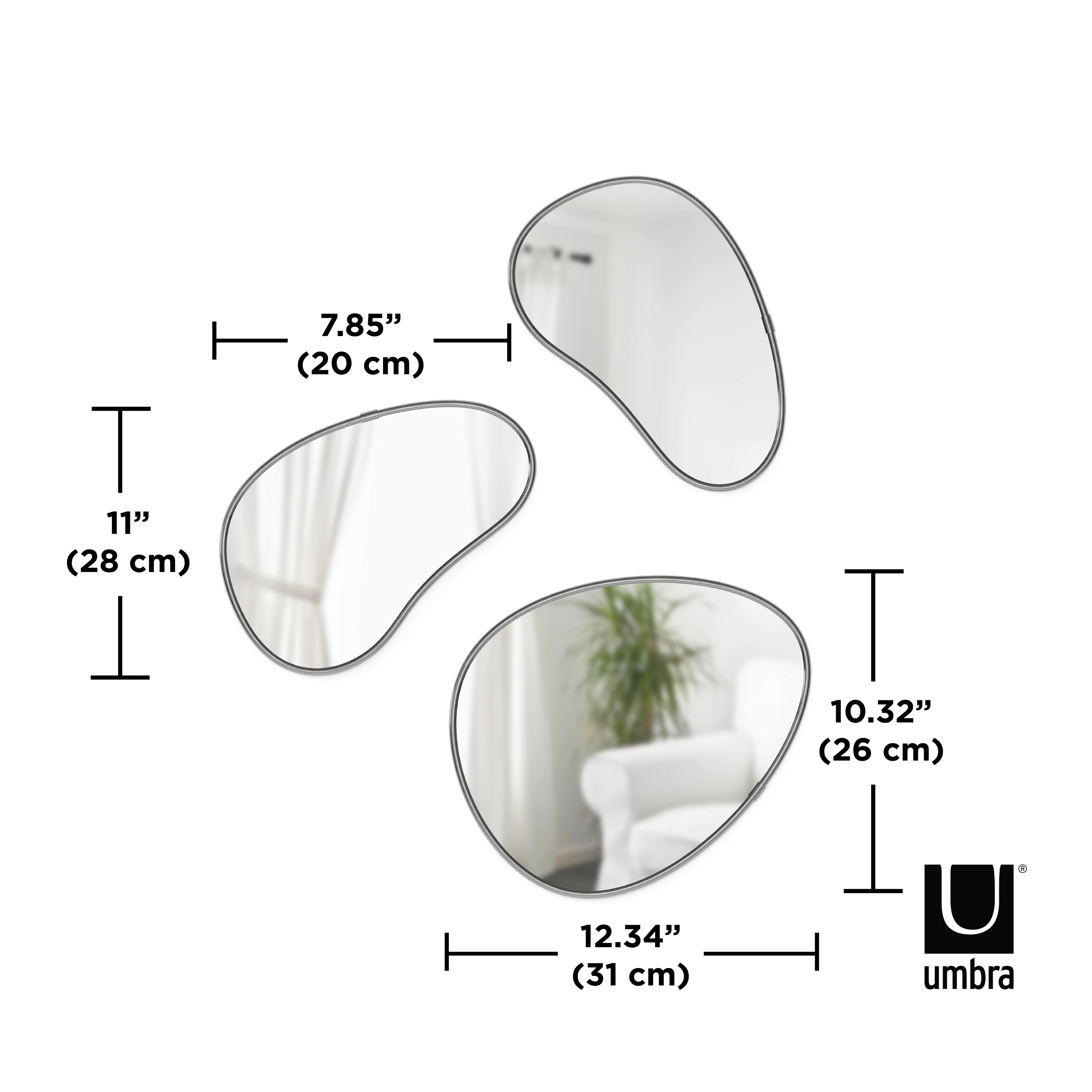 Umbra Titanium Hubba Pebble Mirror Set 