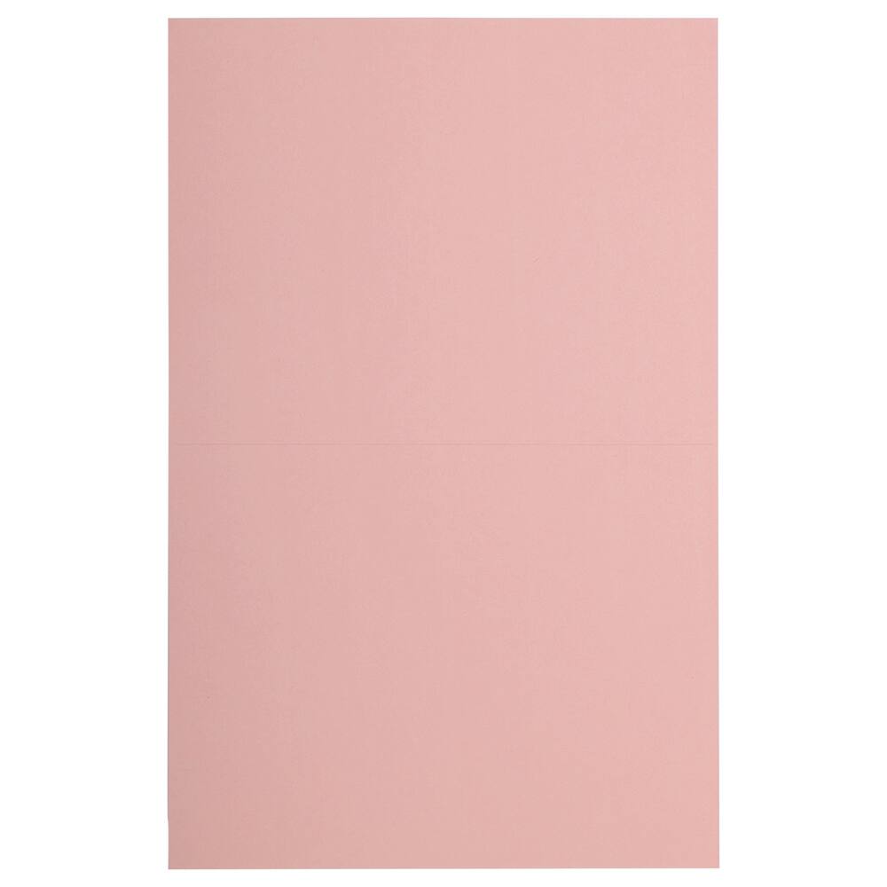 JAM Paper 4.375&#x22; x 5.438&#x22; Baby Pink Pastel Base Blank Foldover Cards, 500ct.