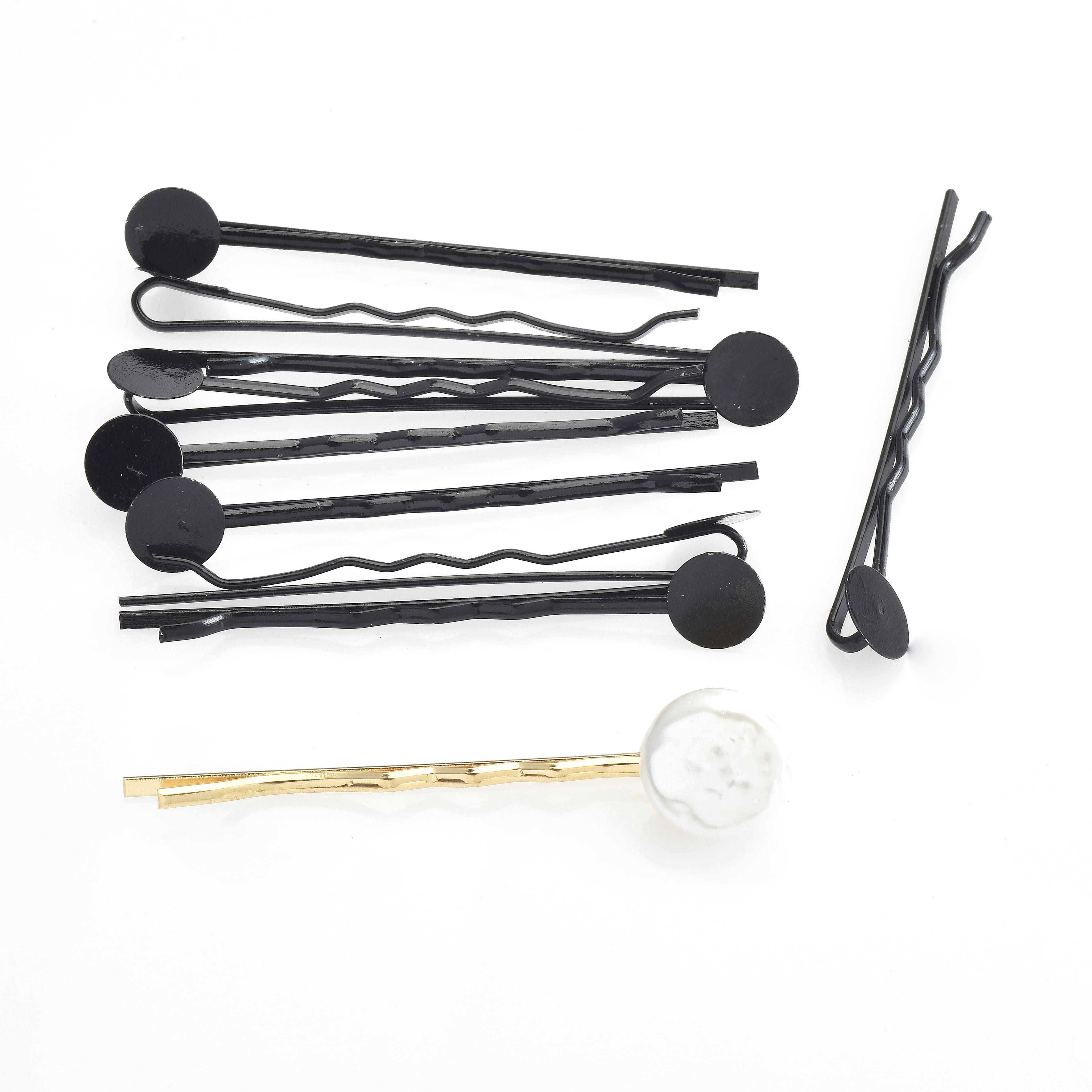Bobby Pins with 8mm Circle Blanks, 25ct. by Bead Landing™